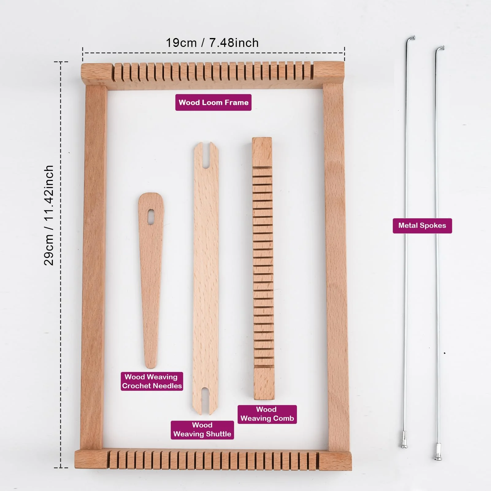 LYKTRIX Webrahmen Kinder,Holz Webstuhl Set, Weben für Kinder von 4–12 Jahren, Ein Perfekter Schulwebrahmen für Schüler und Anfänger, Enthält Genug Garn zum Stricken - Image 3