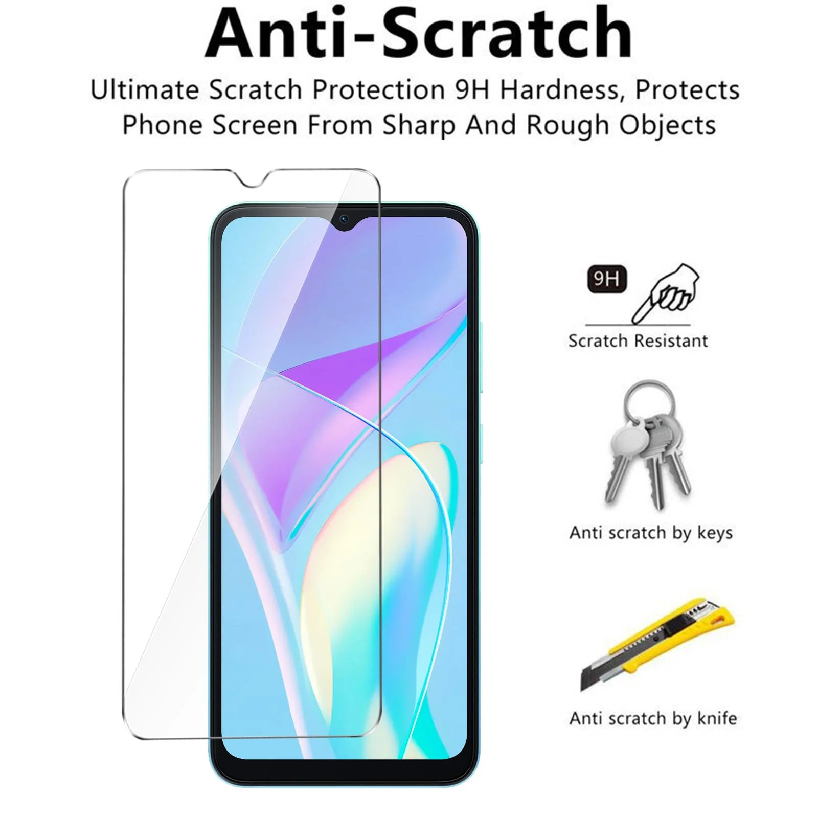 LYZXMY Hülle für Blackview Oscal Flat 1C(6.56") Schwarz Handyhülle + 3 Stück Gehärtetes Glas Schutzfolie, Case Weich Silikon TPU Schutzhülle Cover 9H Härte HD Gehärtetes Glasfolie Glas - Image 10