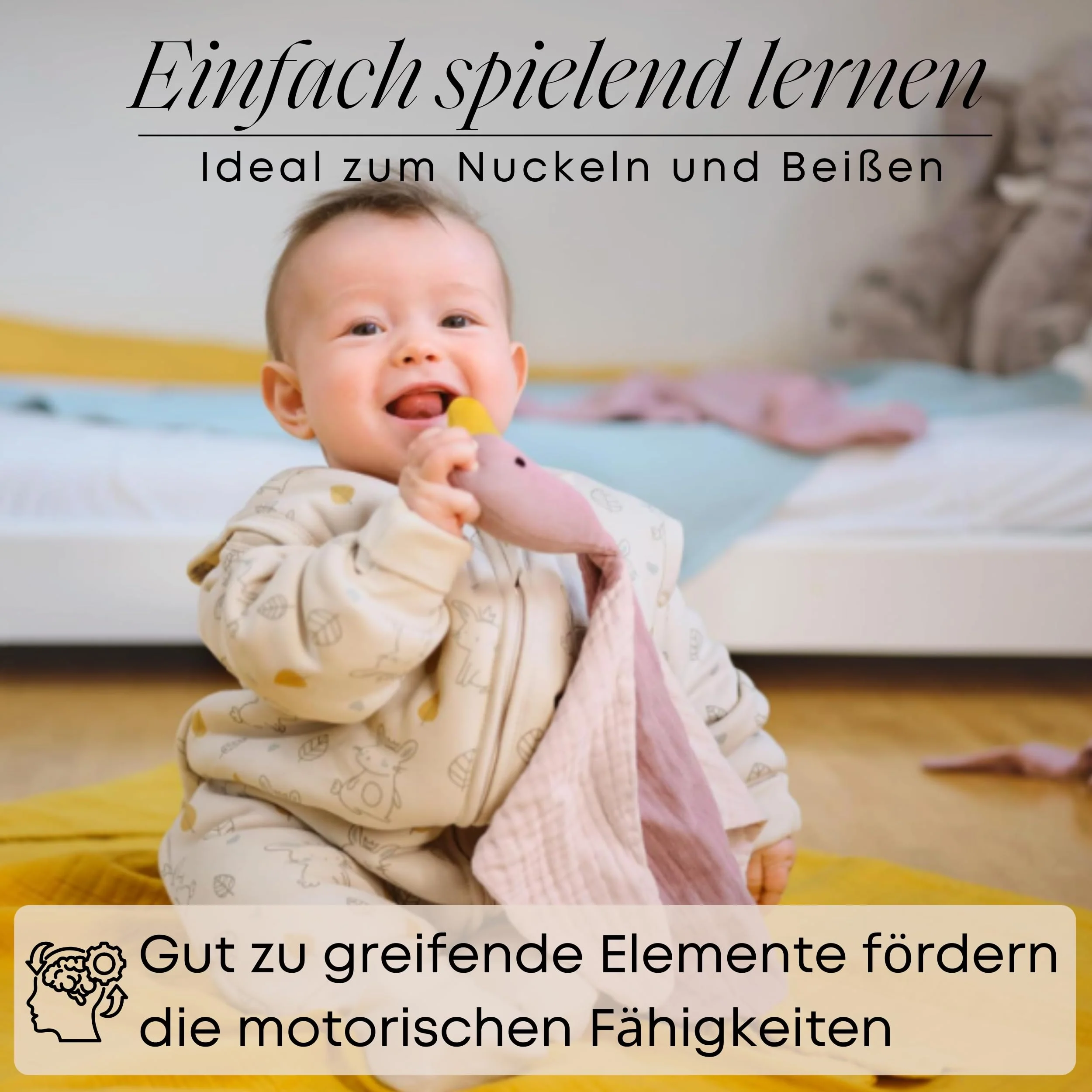 Mababu Schmusetuch Baby Musselin – Bio-Baumwolle & Oeko-TEX® – Kuscheltier Ente – Geschenk zur Geburt, 4-lagig, extra weich, für Neugeborene, Jungen & Mädchen, waschbar, als Schnuffeltuch - Image 6