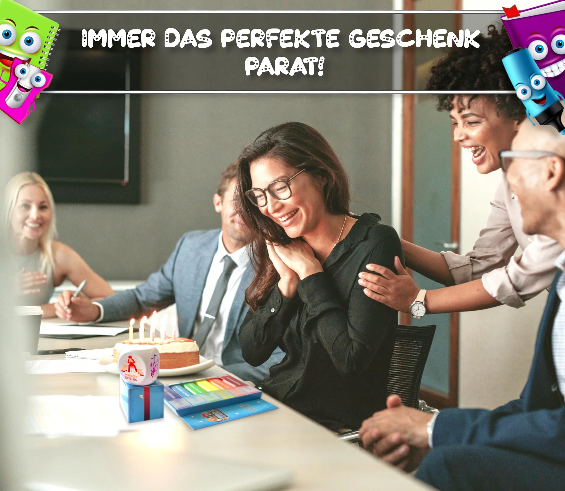 MACH MAL PAUSE® Anti Stress Würfel - der Bunte Stresswürfel mit 6 lustigen Aktionen zum Stressabbau ist das Geschenk für Kollegen Studenten Freunde - Büro Spielzeug für Mitarbeiter ohne Nerven - Image 3