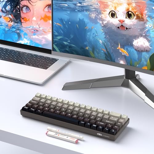 MageGee MK-Box 60% Gaming Tastatur Deutsch QWERTZ Layout, Hot-Swap-fähige kompakte kabelgebundene mechanische RGB-Tastatur mit Eva-Dämpfungsschaum, Blue Whale-Schalter für Win/Mac, grau - Image 8