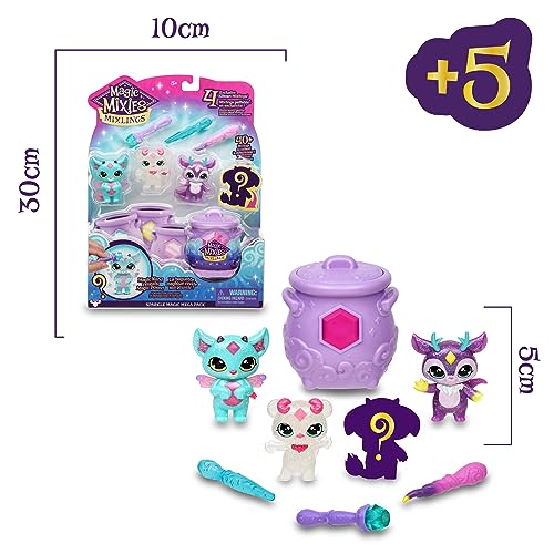 Magic Mixies - Magic Mixlings Mega Pack, magischer Kessel und 4 glänzende Mixies-Puppen, 1 Überraschungsfigur, 3 Zauberstäbe, Sammelspielzeug, Jungen und Mädchen ab 4 Jahren, berühmt (MG002000) - Image 10