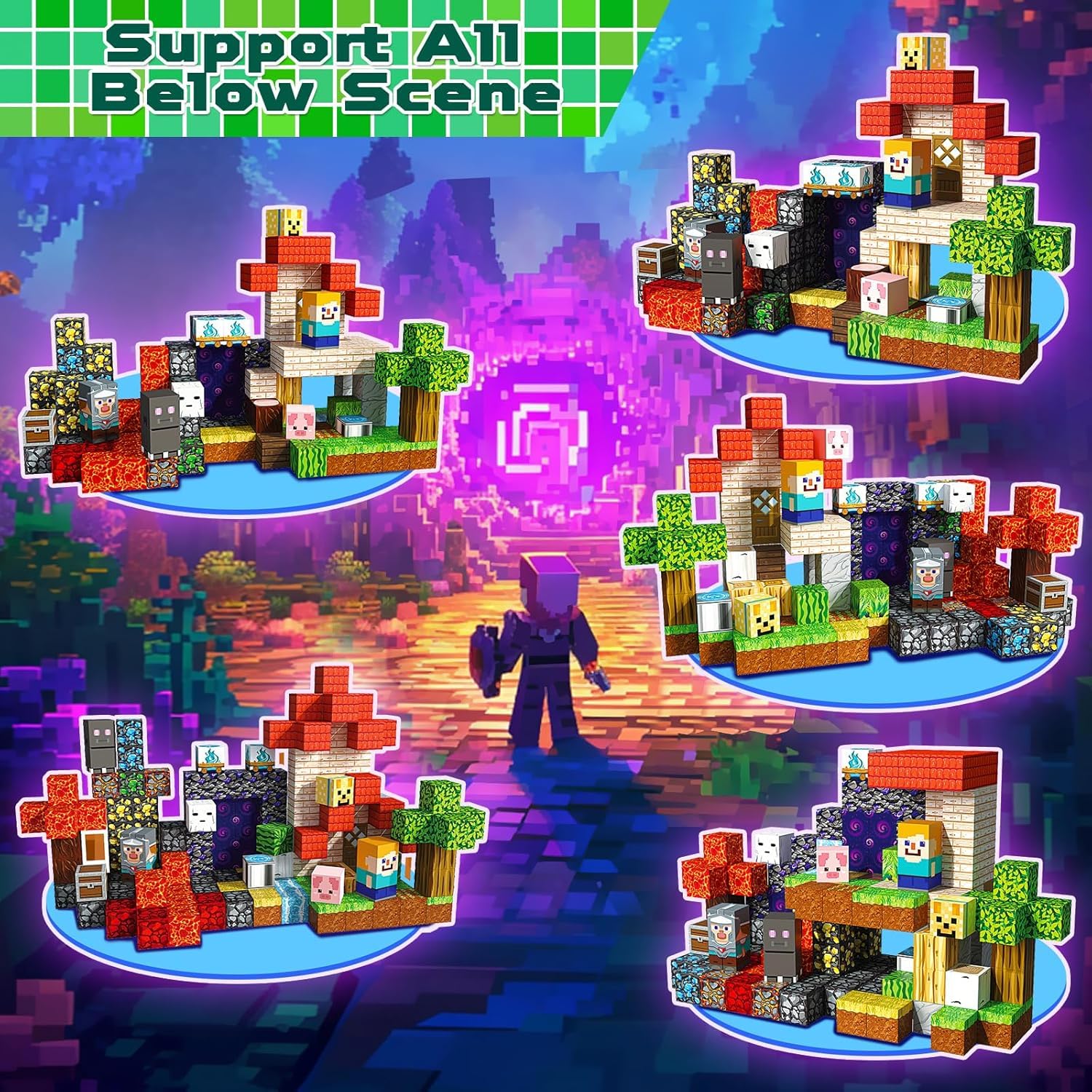 Magnetische Bausteine 150 Stück Abenteuer im Wald mit einem Zeitreise-Portal Edition Magnetbausteine Magnetic Building Blocks Montessori Spielzeug ab 4 5 6 7 8 9 Jahren Geschenke für Kinder ab 4 5 6 7 - Image 5