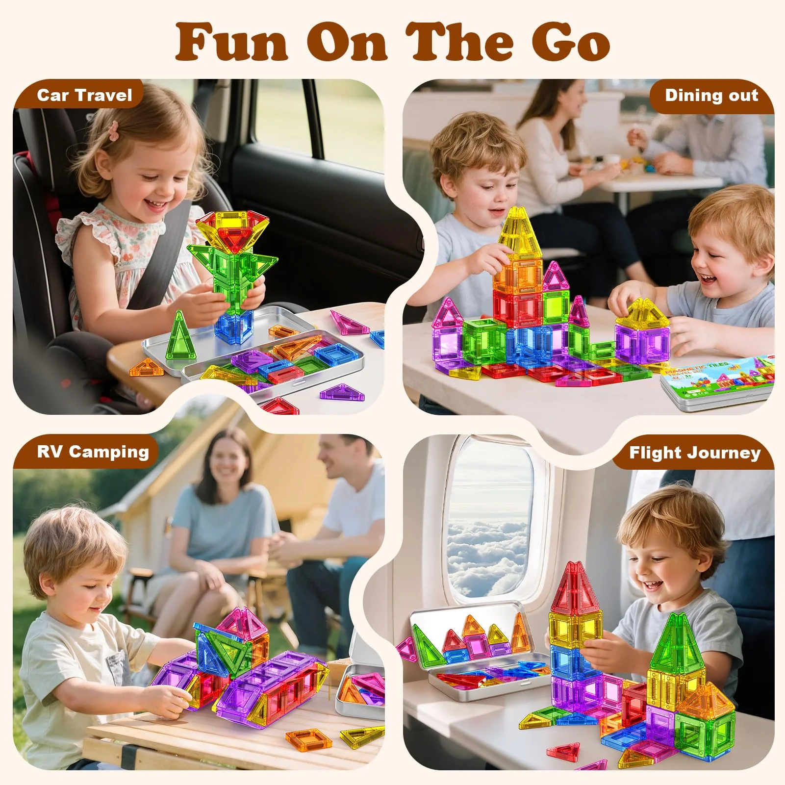 Magnetische Bausteine 42PCS Mini Magnetbausteine Reiseset Magnetspielzeug Montessori Reisespielzeug Magnet Kinder Spiel Bausteine Magnetic Tiles Geschenk Spielzeug ab 3 4 5 6 7+ Jahre Junge Mädchen - Image 5