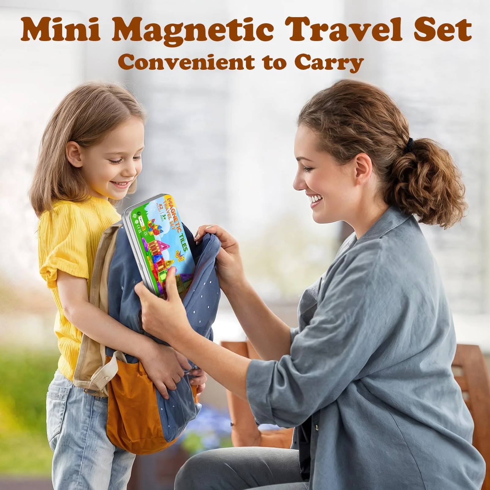 Magnetische Bausteine 42PCS Mini Magnetbausteine Reiseset Magnetspielzeug Montessori Reisespielzeug Magnet Kinder Spiel Bausteine Magnetic Tiles Geschenk Spielzeug ab 3 4 5 6 7+ Jahre Junge Mädchen - Image 6