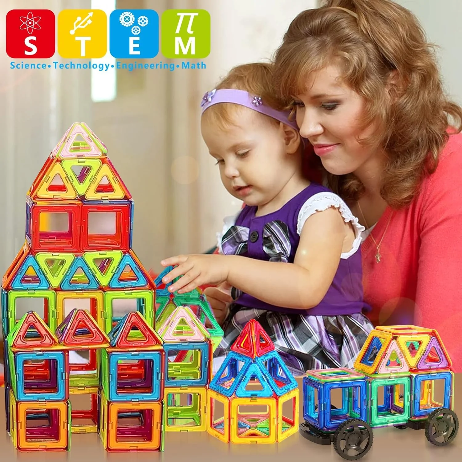 Magnetische Bausteine 48PCS Kinder Magnetbausteine Spielzeug ab 3 4 5 6 Jahre alte Mädchen Junge, Magnetspiel Lernspiele Kinderspielzeug für Kinder im Alter von 3-6, Weihnachten Geburtstagsgeschenke - Image 8