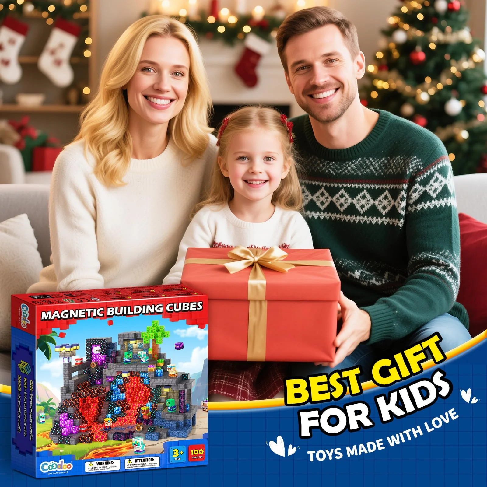 Magnetische Bausteine - Baue Mine Magnet Welt Kinderspielzeug, Magnetische Fliesen STEM Outdoor Spielzeug für Jungen und Mädchen ab 3 Jahren, Kreative Kleinkindspielzeug für Kinder ab 3 4 5 6 7 8 9 - Image 2