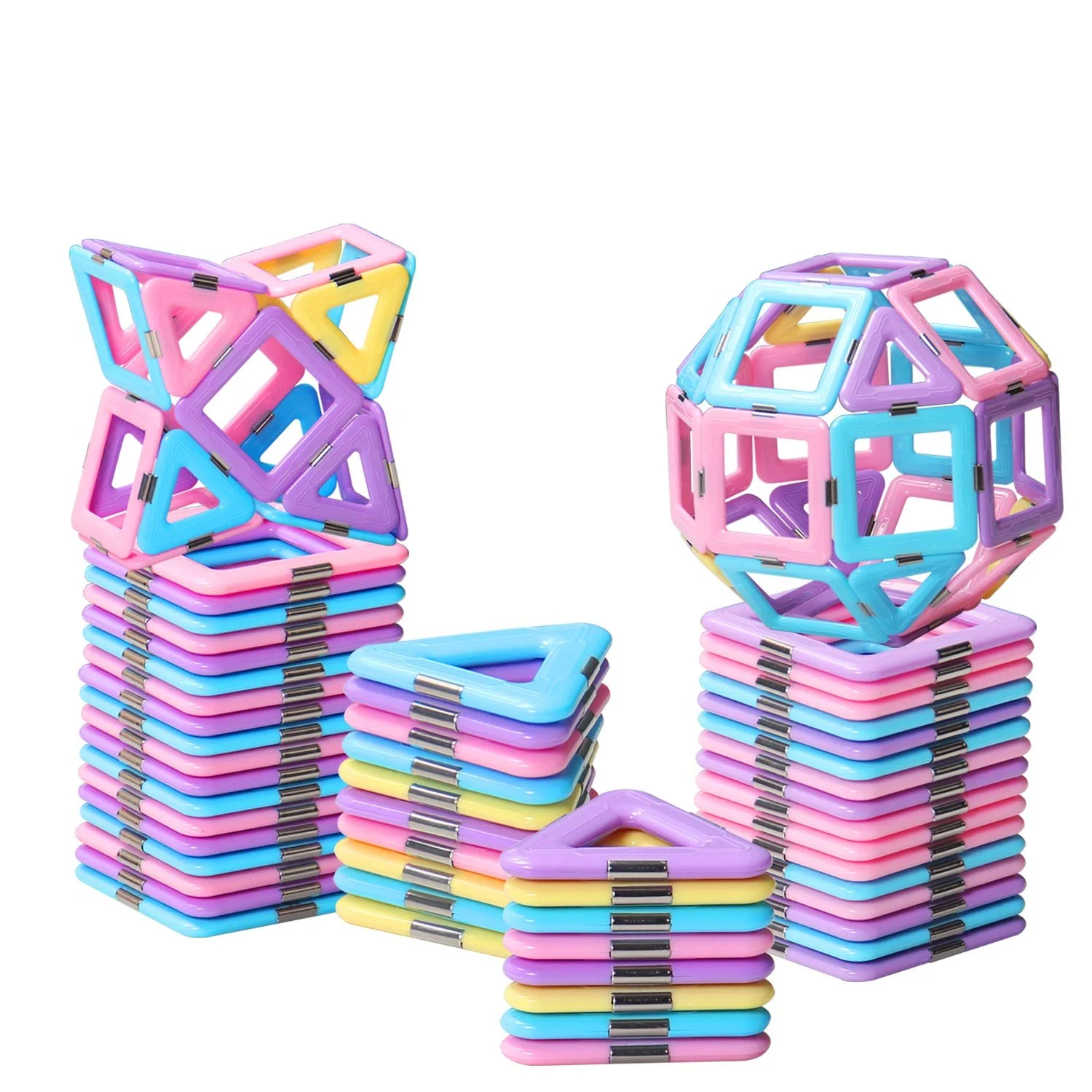 Magnetische Bausteine Magnete Kinder Spielzeug Ab 2 3 4 5 6 7 8 Jahre 40PC Geschenk für Mädchen Junge Ideales STEM Kreativität Lern Kinderspielzeug Für Kindertag Neujahr Weihnachten