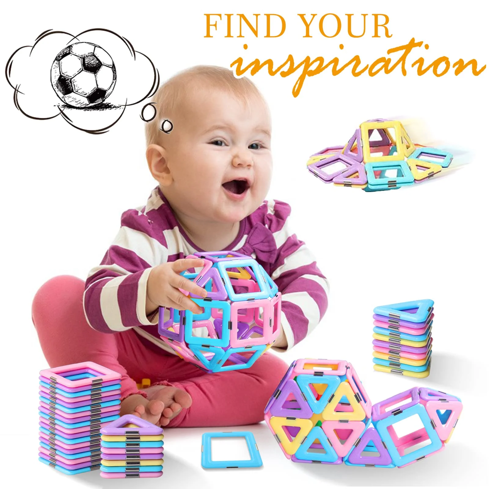 Magnetische Bausteine Magnete Kinder Spielzeug Ab 2 3 4 5 6 7 8 Jahre 40PC Geschenk für Mädchen Junge Ideales STEM Kreativität Lern Kinderspielzeug Für Kindertag Neujahr Weihnachten - Image 3