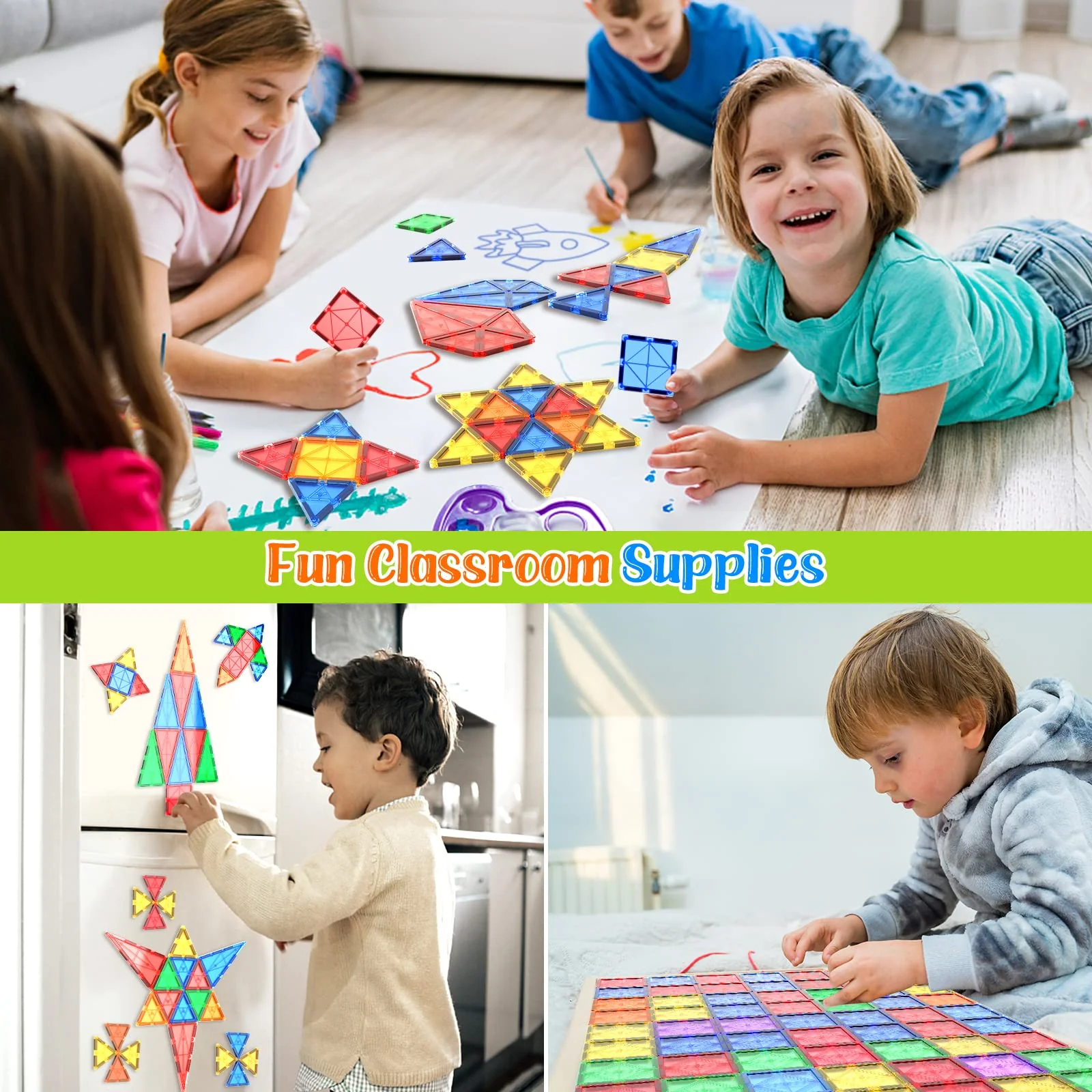 Magnetische Fliesen Kinderspielzeug STEM Magnet Spielzeug für Kleinkind Magnetische Blöcke Bauspielzeug Vorschule Lernen Sensorische Montessori Spielzeug für 3+ Jahre alte Jungen und Mädchen - Image 4