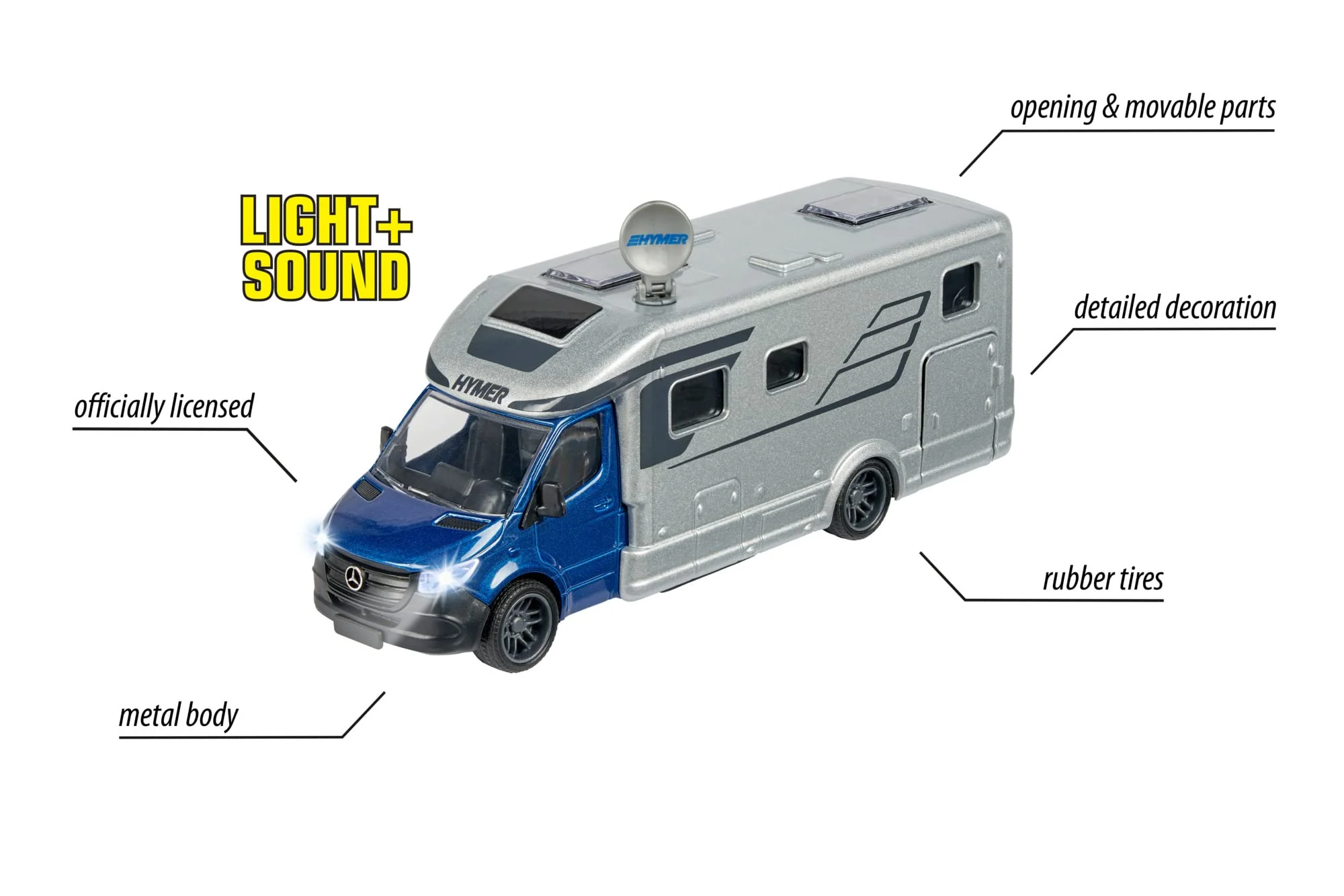Majorette - HYMER B-Klasse MasterLine Wohnmobil - hochwertiger Camper als Modellfahrzeug, Spielzeug-Fahrzeug für Sammler und Kinder ab 3 Jahren - Image 4