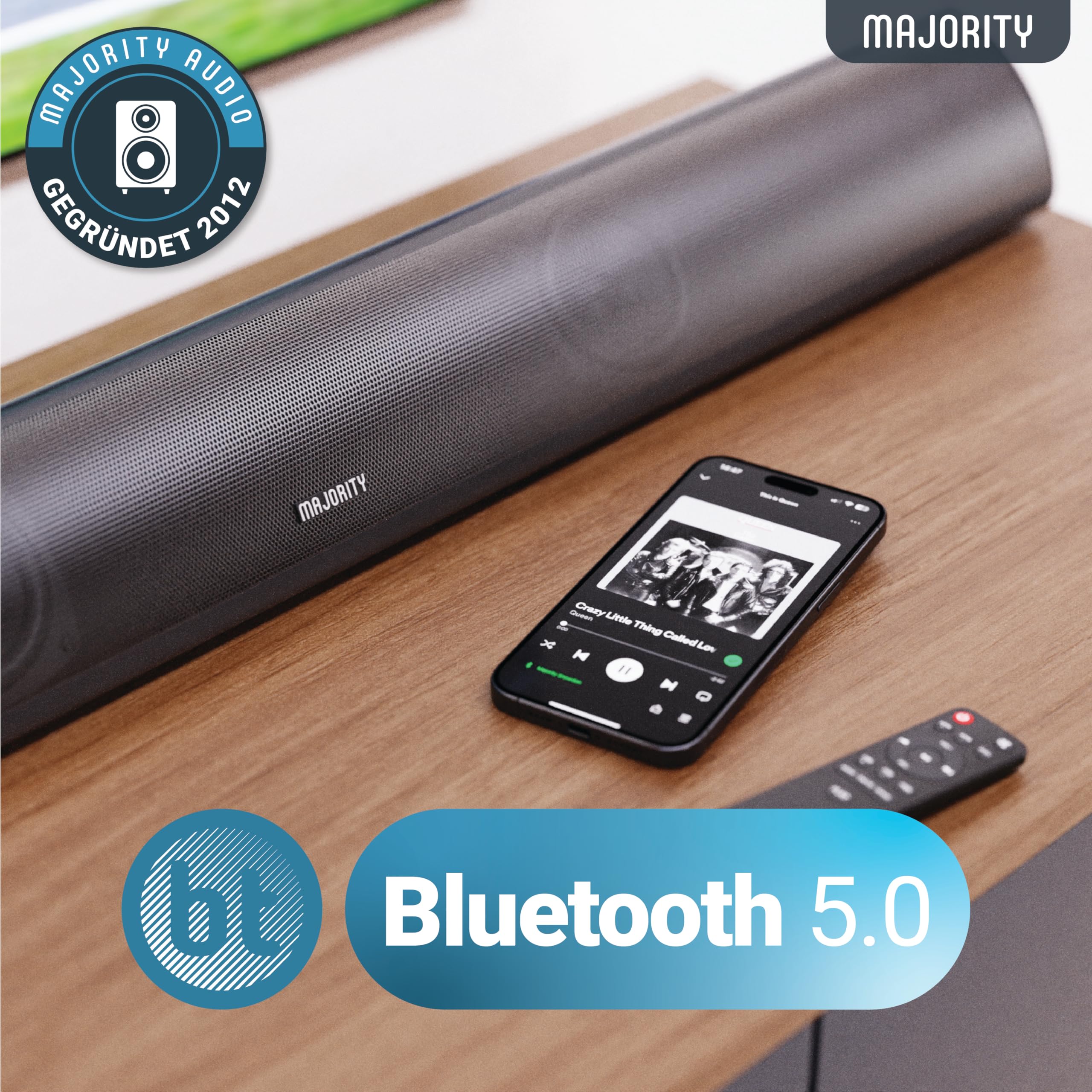 MAJORITY Snowdon Soundbar für TV Geräte | Soundbar Bluetooth | 120W 2.1 TV Lautsprecher für Fernseher | TV Soundbar mit Intergriertem Subwoofer | Soundsystem für Fernseher | 81CM Sound Bar (Schwarz) - Image 4