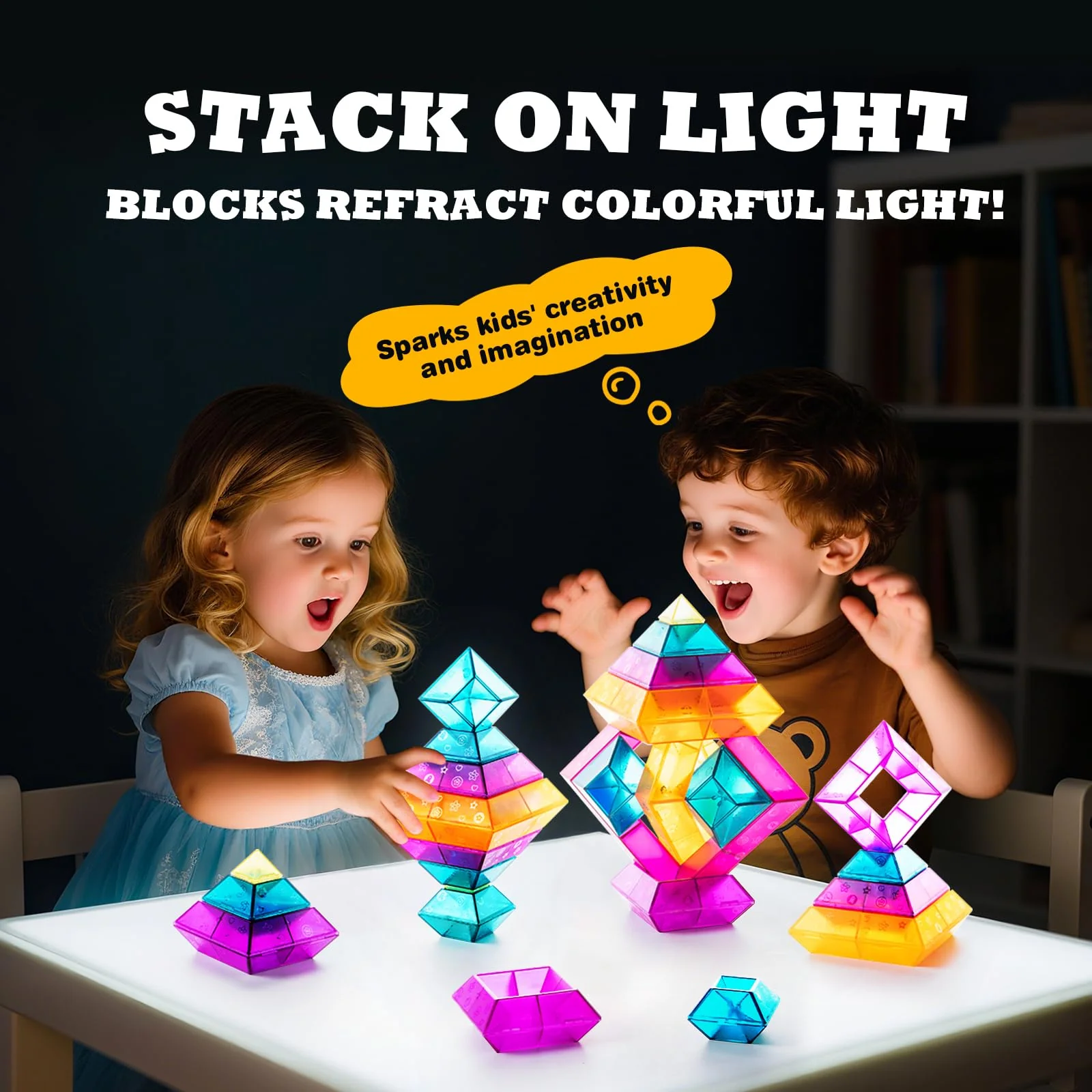 MAKE KIDS SMILE BUBBLE FUN Bausteine für Kleinkinder ab 2 3 4 5 6 Jahre,30 Stück Pyramide Stapelspielzeug,Farbige Blöcke Bauspielzeugsets STEM Spielzeug für Jungen und Mädchen - Image 7