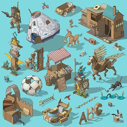 Makedo - Konstruktionsspielzeuge für Pappe, Kinderspiele ab 5, Mint-Lernspielzeug, perfekt für das kreative Spielen zu Hause - 126-teiliger Werkzeugsatz - Discover Packung - Image 2