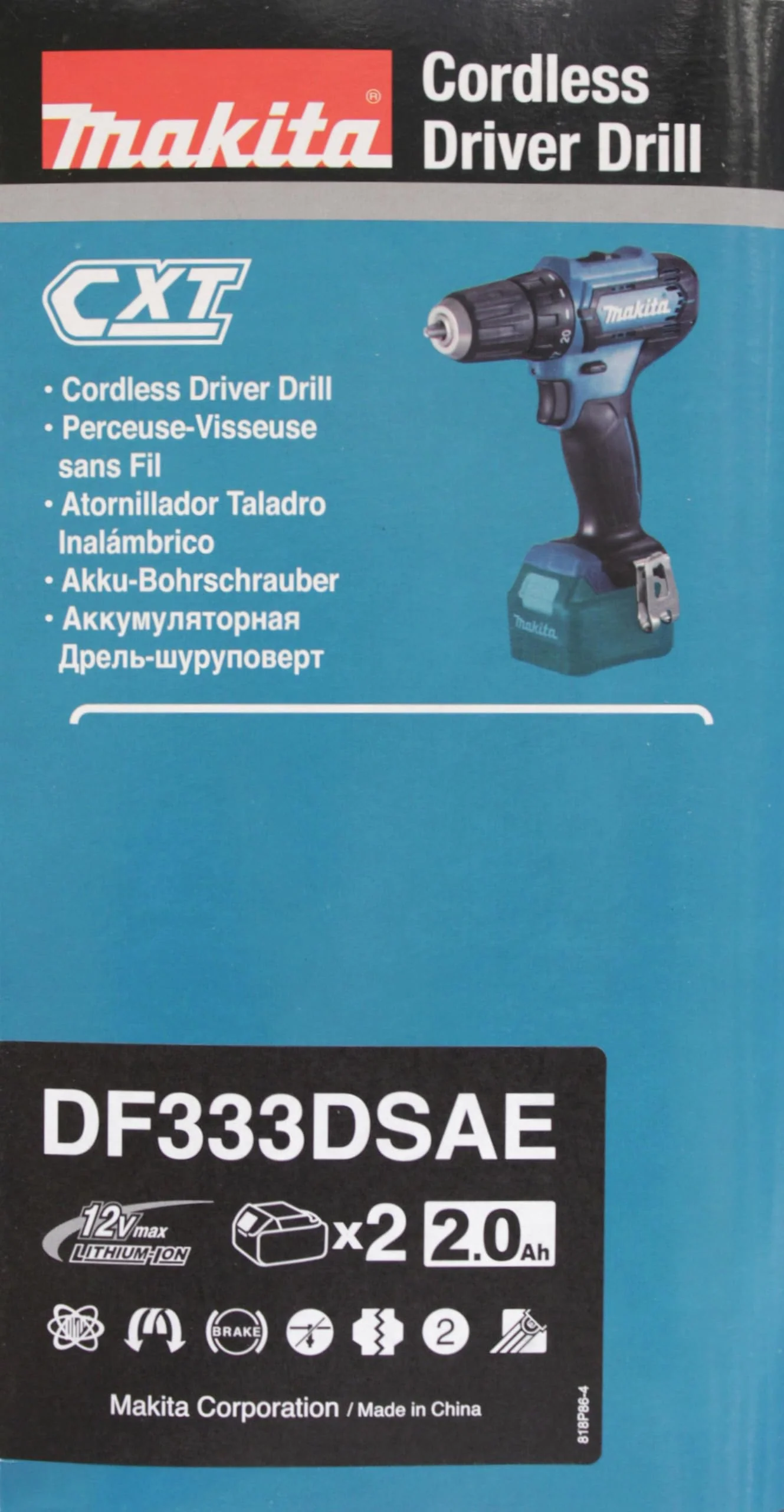 Makita DF333DSAE Akku-Bohrschrauber 12 V max. / 2,0 Ah, 2 Akkus + Ladegerät im Transportkoffer, Schwarz, Blau - Image 11