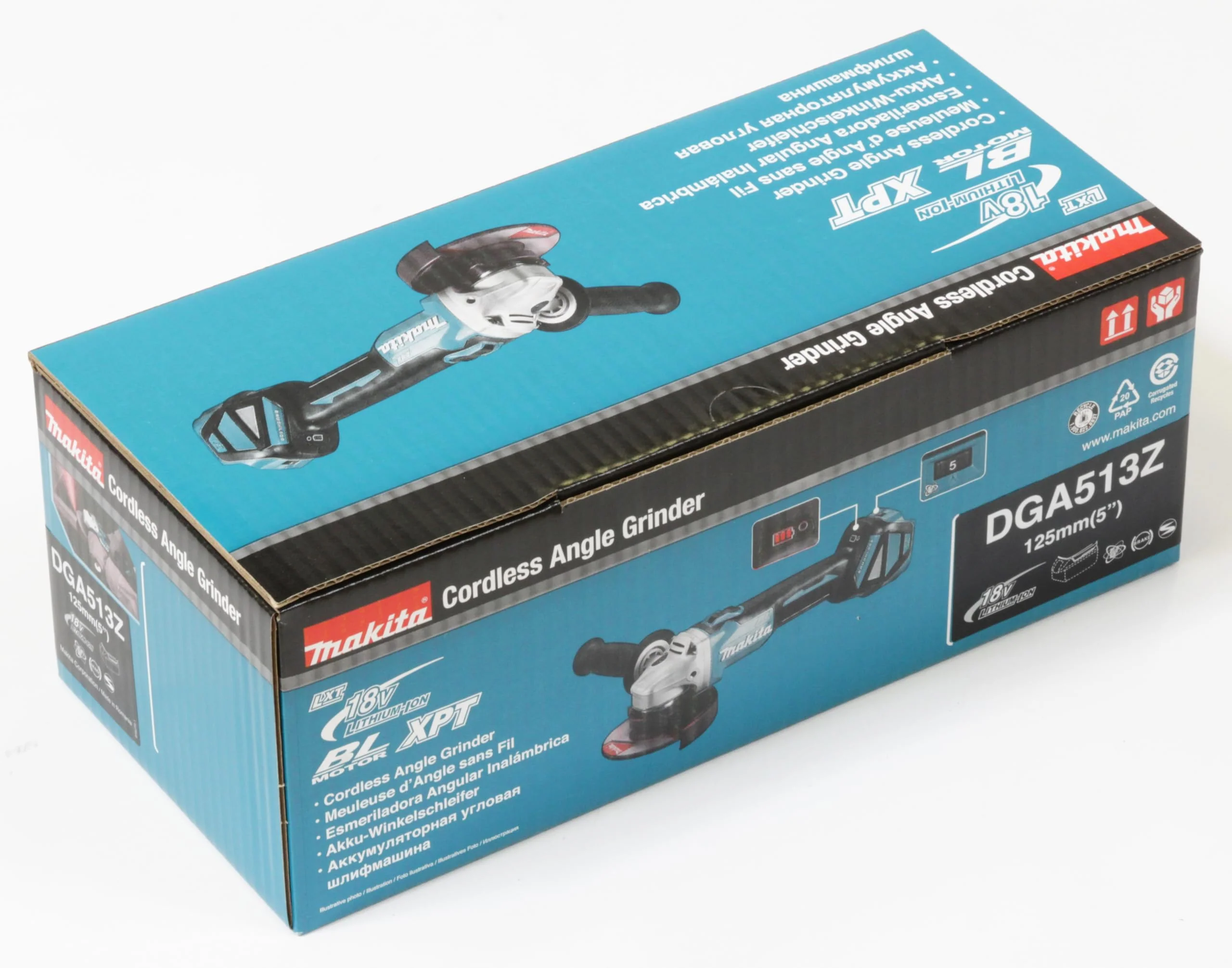 Makita DGA513RTJ Akku-Winkelschleifer 18 V / 5,0 Ah, 2 Akkus + Ladegerät Im MAKPAC - Image 14