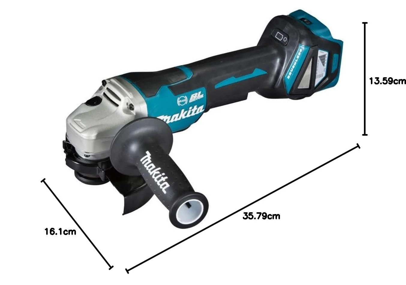 Makita DGA517Z Akku-Winkelschleifer 18 V mit Paddleschalter (ohne Akku, ohne Ladegerät), Bunt - Image 6