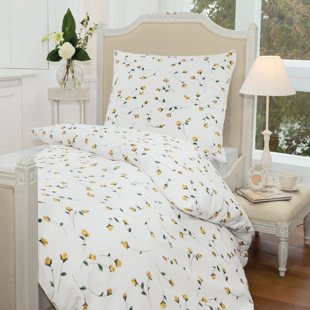 Makosoft-Seersucker-Bettwäsche TANGO FLEUR gelb 135x200 - (2174-03 135x200)