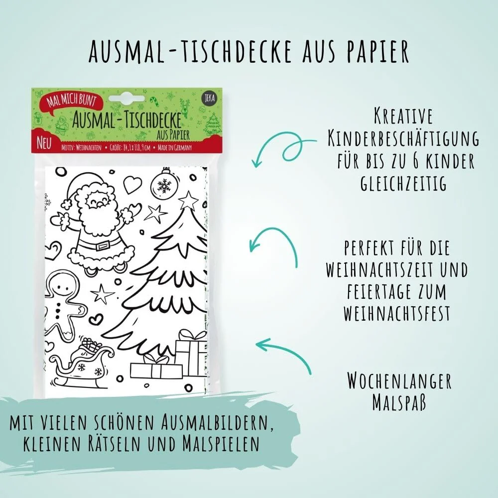 Mal Mich Bunt Ausmal-Tischdecke aus Papier Weihnachten - Image 5