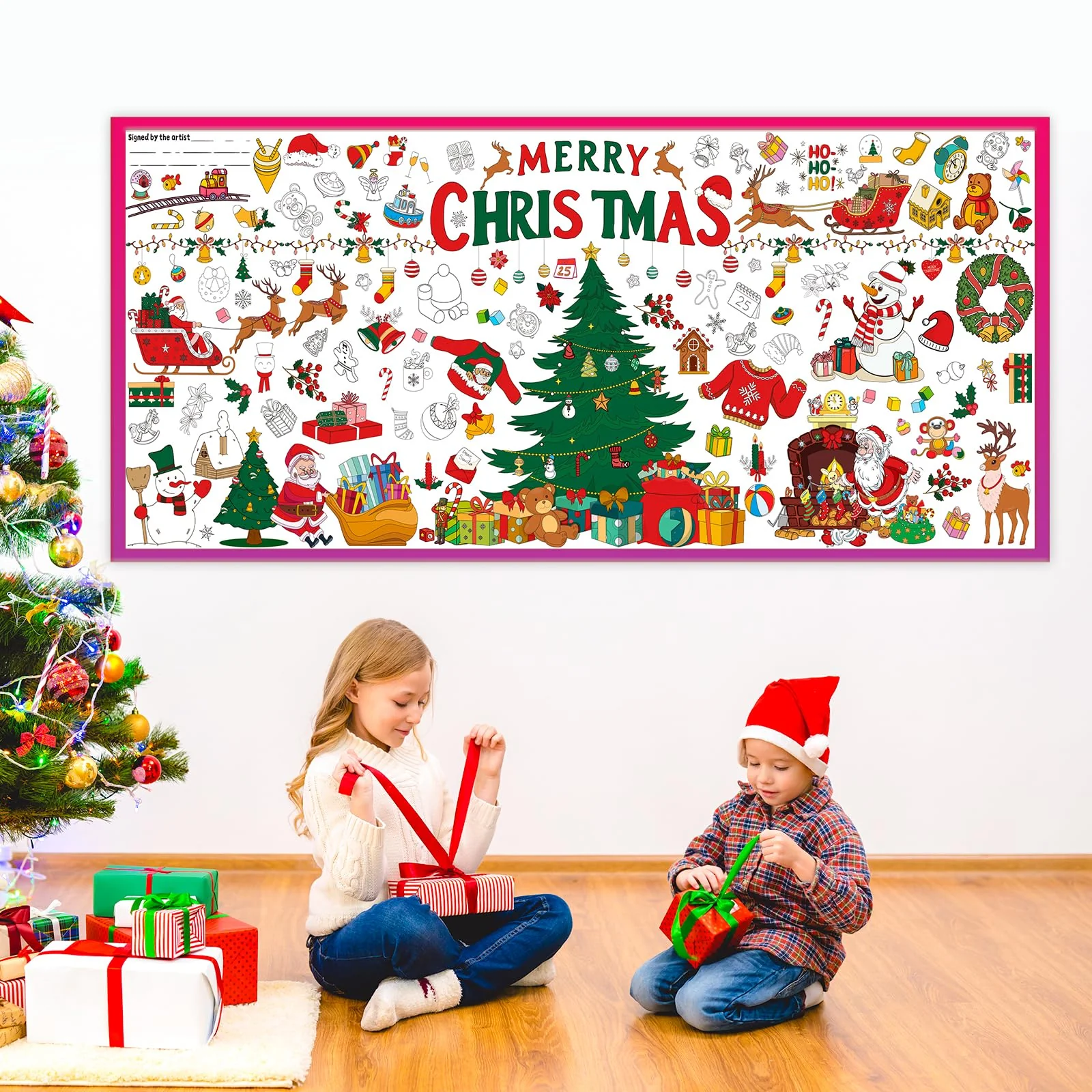 Mal Mich Bunt Ausmal Tischdecke Weihnachten für Kinder – Riesige 180 x 76 cm DIY Papier-Tischdecke zum Ausmalen – Weihnachts-Bastelposter, Kreatives Weihnachtsbasteln & Spielspaß - Image 4