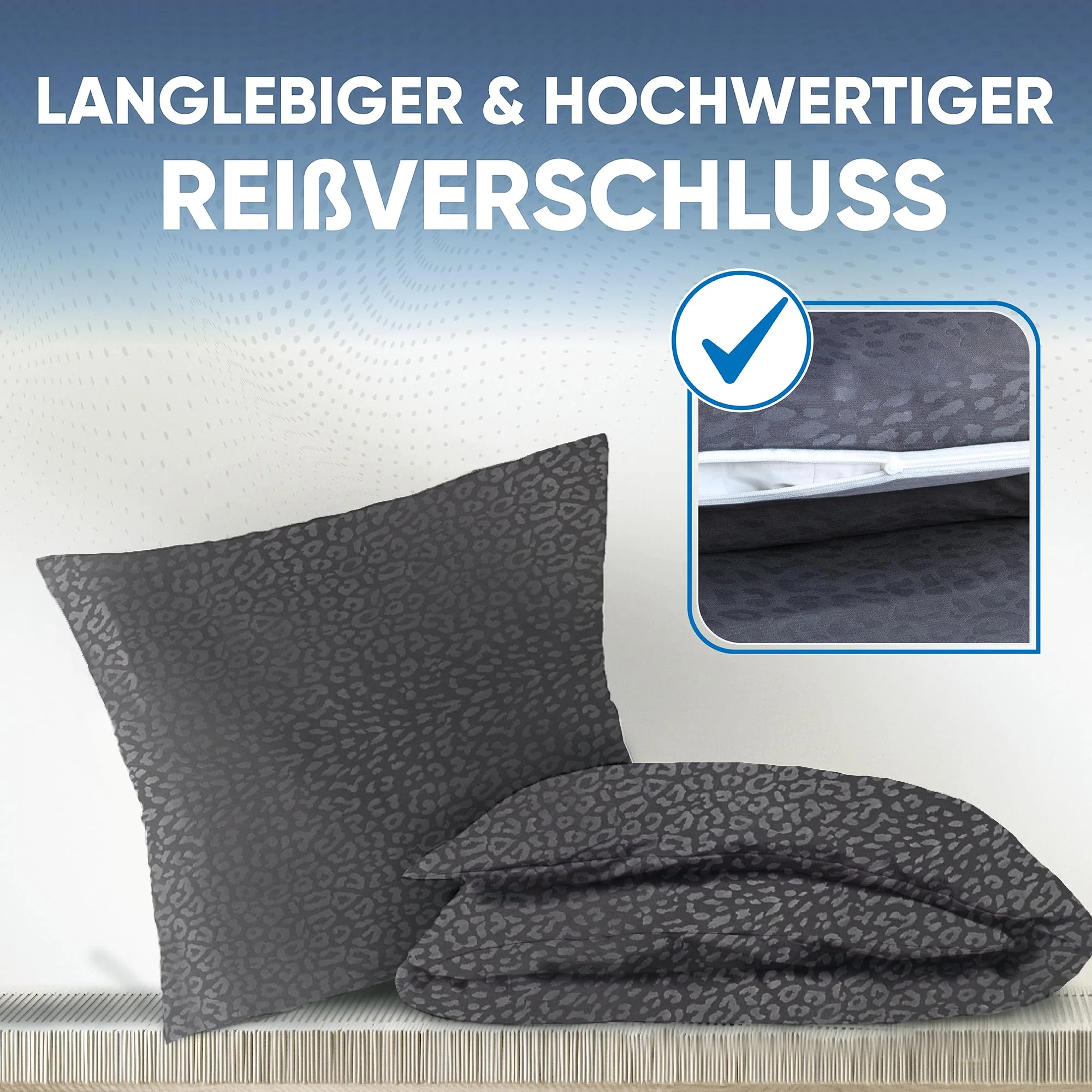 MALIKA® Bettwäsche Prägedruck 135x200 4 teilig | ÖkoTex Zertifiziert & für Allergiker geeignet |Bettwäsche Set mit je 2 Bettbezügen 135 x 200 & 2 Kissenbezügen 80x80 - Image 2