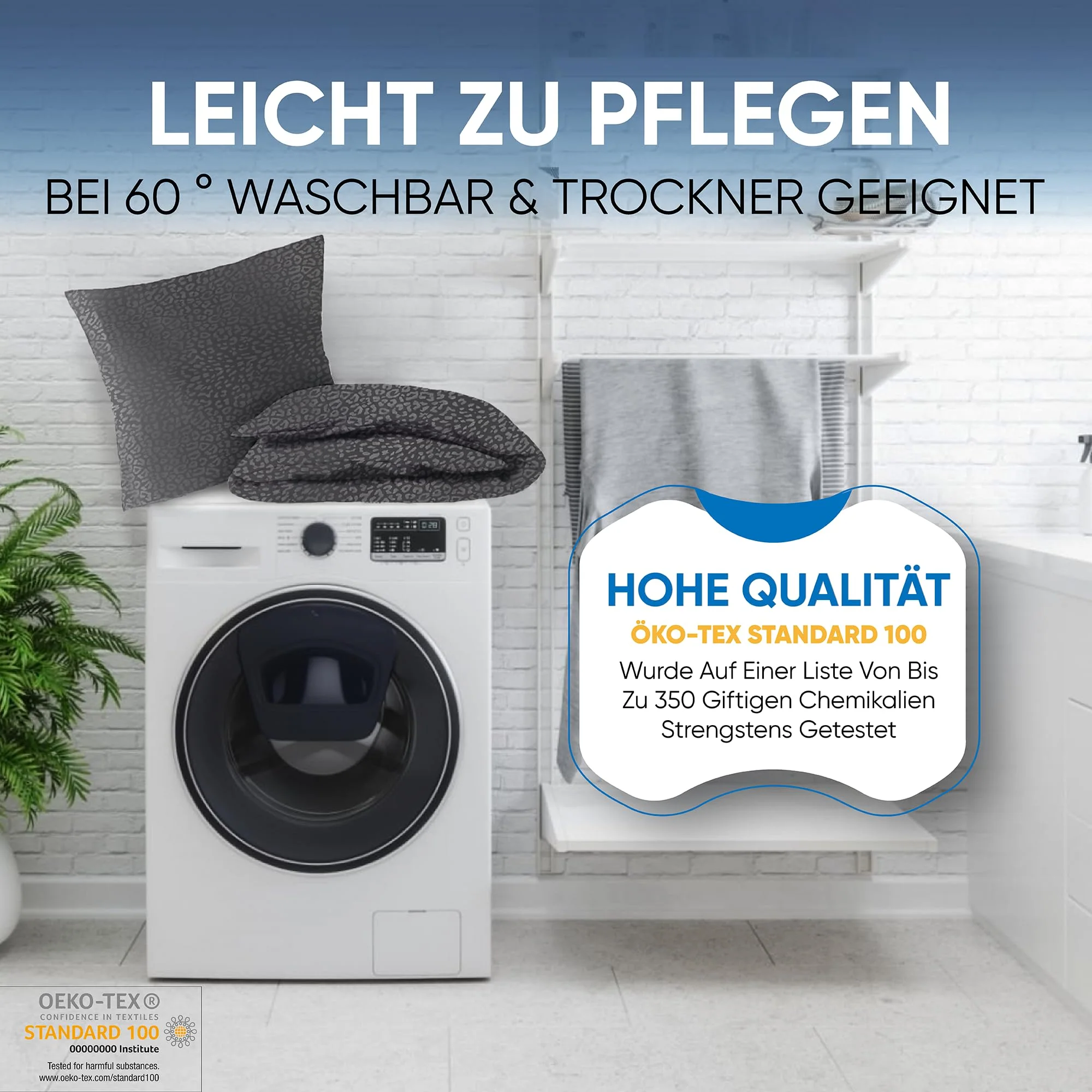 MALIKA® Bettwäsche Prägedruck 135x200 4 teilig | ÖkoTex Zertifiziert & für Allergiker geeignet |Bettwäsche Set mit je 2 Bettbezügen 135 x 200 & 2 Kissenbezügen 80x80 - Image 4