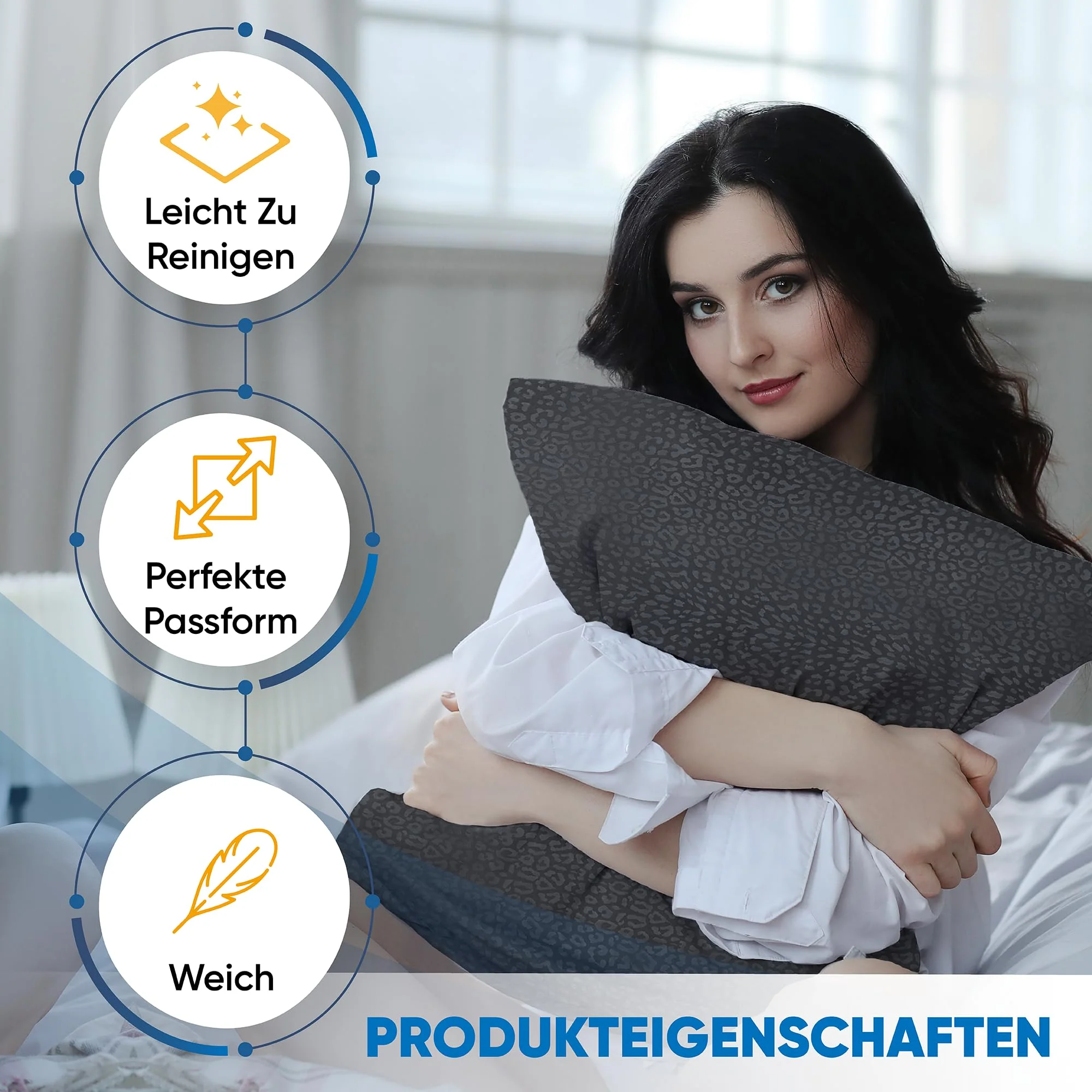 MALIKA® Bettwäsche Prägedruck 135x200 4 teilig | ÖkoTex Zertifiziert & für Allergiker geeignet |Bettwäsche Set mit je 2 Bettbezügen 135 x 200 & 2 Kissenbezügen 80x80 - Image 5