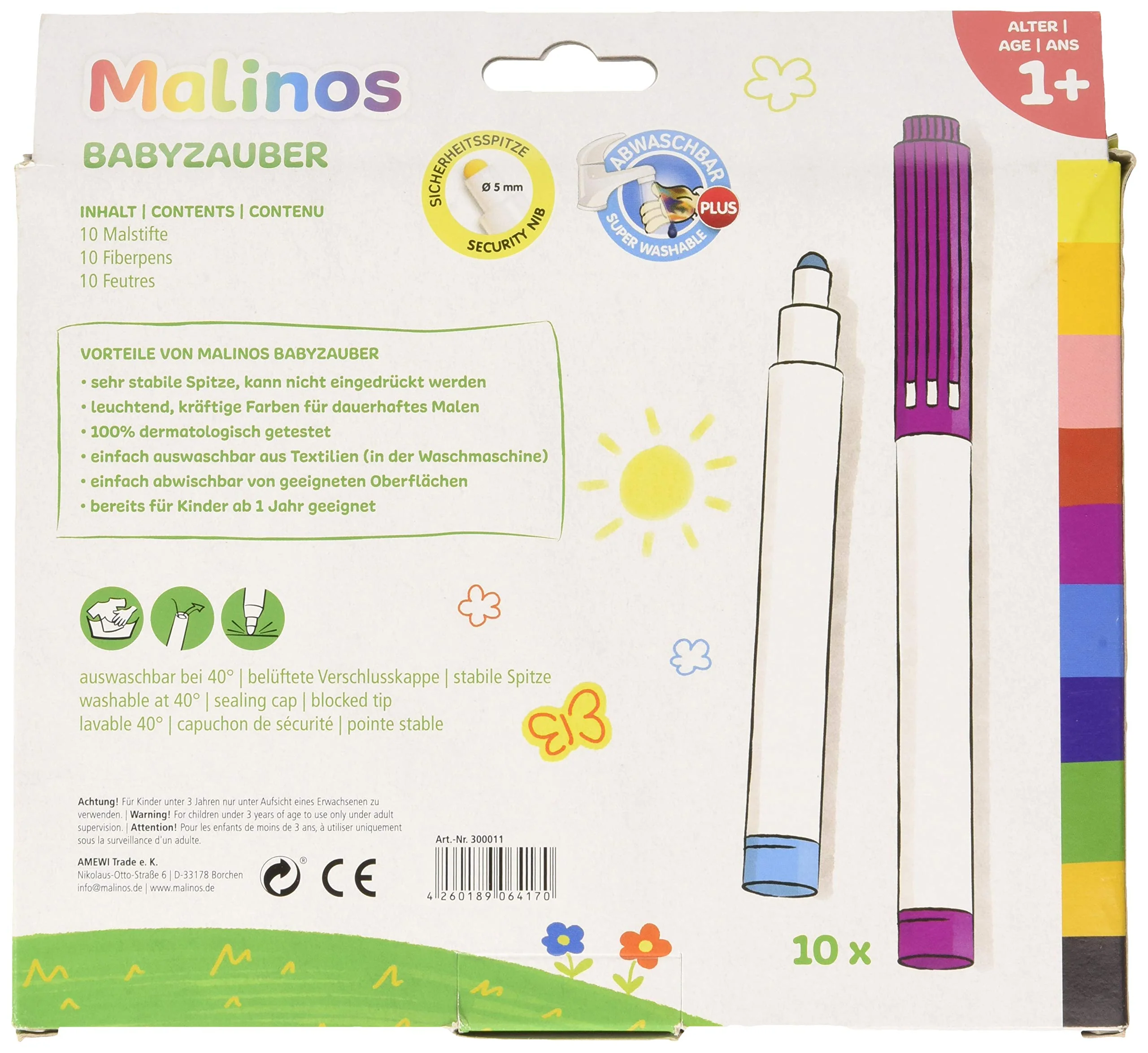 Malinos 300011 - Fasermaler - Babyzauber ab 1 Jahr, 10 Stück (1er Pack) - Image 5