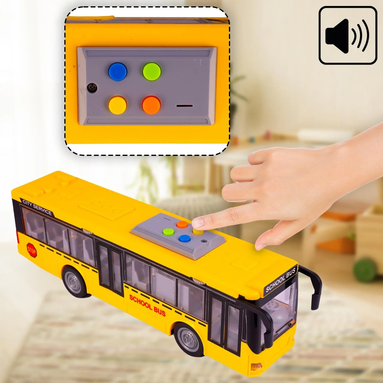 MalPlay Bus mit Fahrgeräuschen, Lichter und öffnen Türen | elektrischer Spielzeugbus 1:16 | Spielzeugauto | Kinder ab 3 Jahren - Image 7