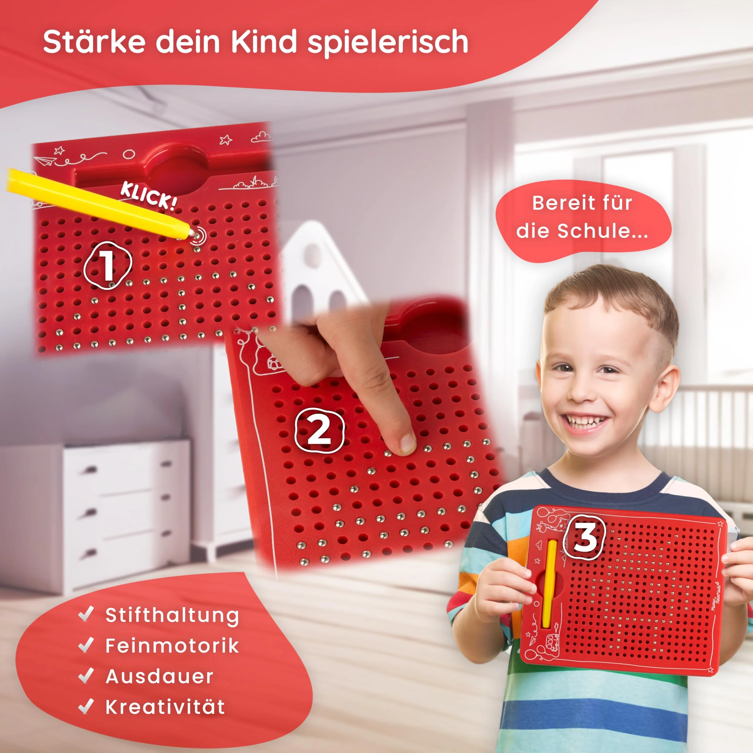 Mamas Reise Hacks Magnet Spiel für Kinder - Magnetische Zeichentafel [Beschäftigung Autofahrt und Flugzeug] Magisches Zeichenbrett Magnetspiel - Image 3