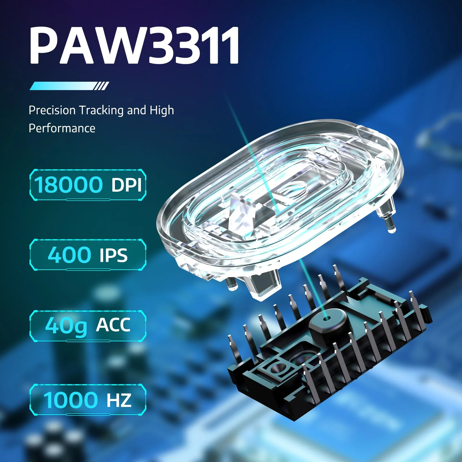 MAMBASNAKE × Attack Shark R1 59 g leichte kabellose Tri-Mode-Gaming-Maus, 2,4 GHz/Bluetooth/Kabelverbindung, 5 programmierbare Tasten, 6 einstellbare DPI bis zu 18000, PixArt PAW3311– Schwarz - Image 6