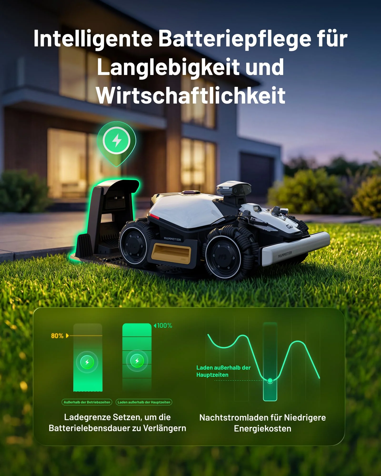 MAMMOTION LUBA Mini 2 AWD 1000 Rasenroboter ohne Begrenzungskabel, empf.1000㎡ Tri-Kamera-AI-Vision & NetRTK-Positionierung, Auto-Mapping, DropMow-Modus, 80% Steigung,Schnitthöhe 20-65mm,10 Multi-Zonen - Image 9