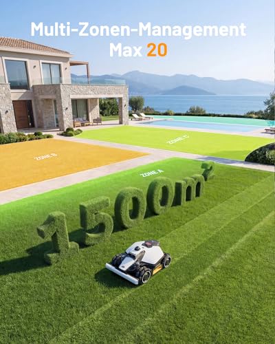 MAMMOTION LUBA Mini 2 AWD 1500 Mähroboter ohne Begrenzungskabel,Empf.1500 m²,360° LiDAR & Dual-Kamera KI Vision, Auto Höhenanpassung,80% Steigung, DropMow,Auto-Mehrzonen-Kartierung - Image 10