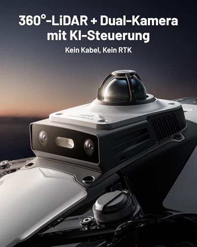 MAMMOTION LUBA Mini 2 AWD 1500 Mähroboter ohne Begrenzungskabel,Empf.1500 m²,360° LiDAR & Dual-Kamera KI Vision, Auto Höhenanpassung,80% Steigung, DropMow,Auto-Mehrzonen-Kartierung - Image 3