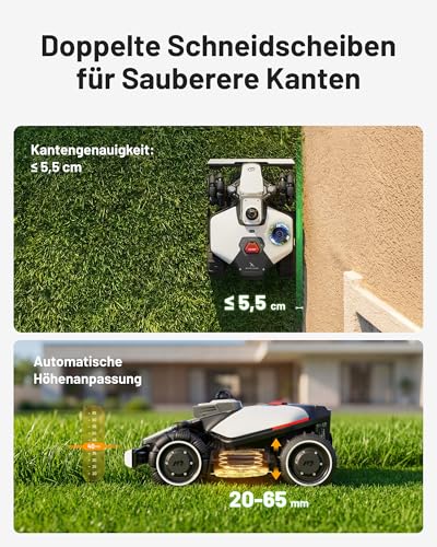 MAMMOTION LUBA Mini 2 AWD 1500 Mähroboter ohne Begrenzungskabel,Empf.1500 m²,360° LiDAR & Dual-Kamera KI Vision, Auto Höhenanpassung,80% Steigung, DropMow,Auto-Mehrzonen-Kartierung - Image 4