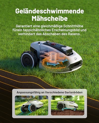 MAMMOTION YUKA 2000 Mähroboter ohne Begrenzungskabel, Max. 2400m², NetRTK+Vision, Keine RTK-Antenne, Auto-Kartierung,2000m², Intelligenter Rasenmäher Roboter mit 4G-Modul, 50% Steigung(YUKA 2000) - Image 5