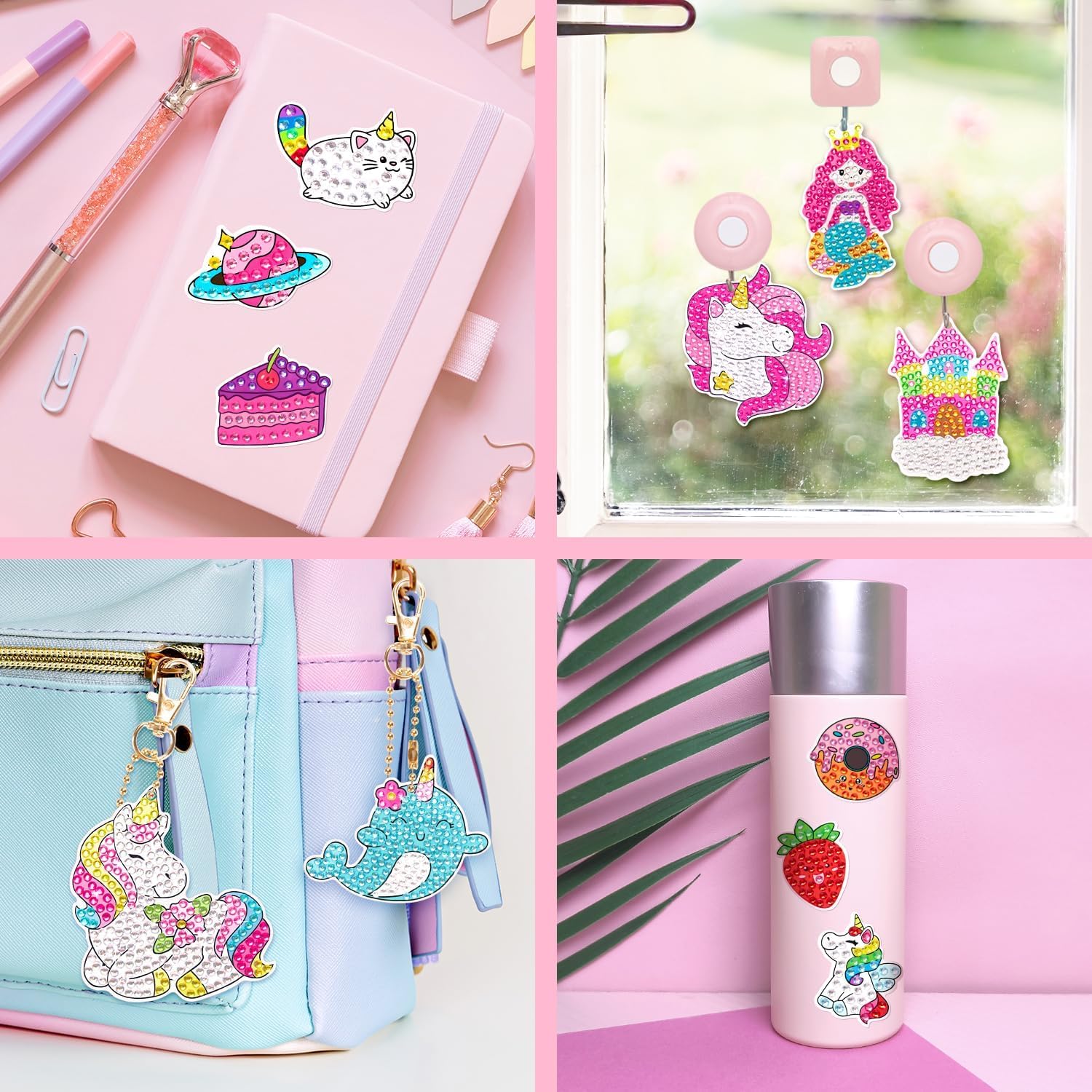 Maqhpu Adventskalender Füllung, 5D Diamond Painting Schlüsselanhänger, Bastelset Kinder ab 6 Jahre, 14 Stück Diamant Painting Kinder, Kleinigkeiten für Adventskalender, Mädchen Geschenke 4-12 jahre - Image 2
