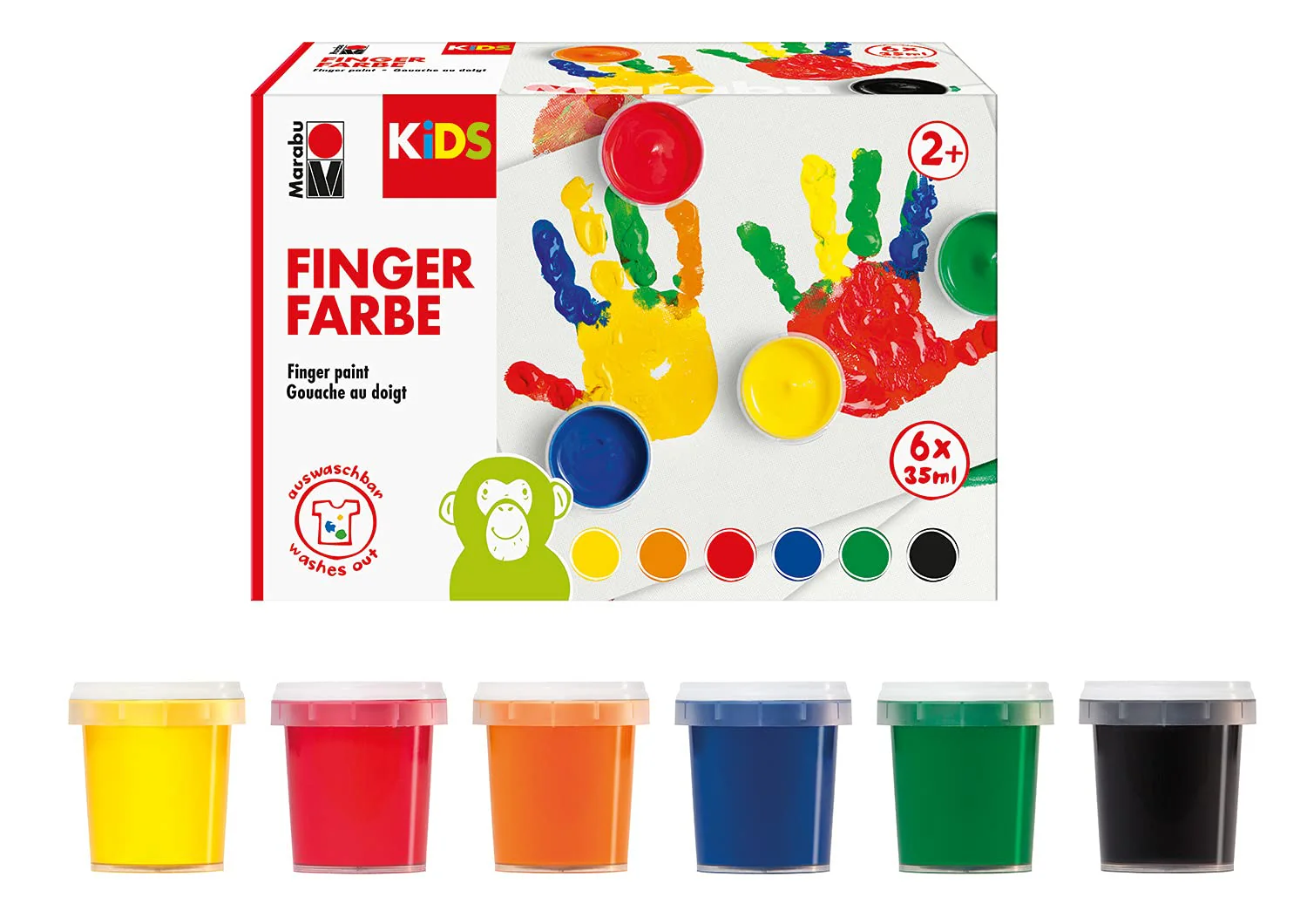 Marabu 0303000050800 - KiDS Fingerfarben-Set mit 6 leuchtenden Farben à 35 ml, parabenfrei, vegan, laktosefrei, glutenfrei, geeignet zum Malen für Kindergarten, Schule, Therapie und zu Hause - Image 6