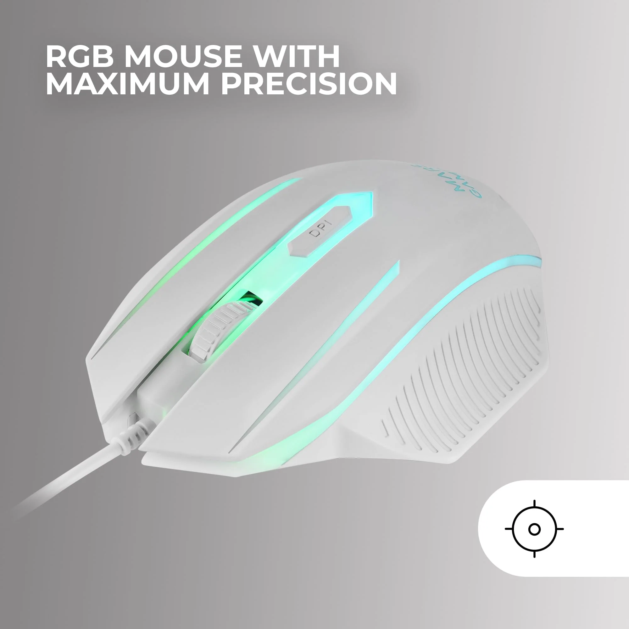 MARSGAMING MCP124, 3in1 Gaming Combo, Ergonomische H-Mech LED RGB Tastatur, RGB Maus 3200DPI HUANO Switches, Nanotextil-Mauspad 360x260mm, Multiplattform-Kompatibilität, Spanisches Layout, Weiß - Image 5
