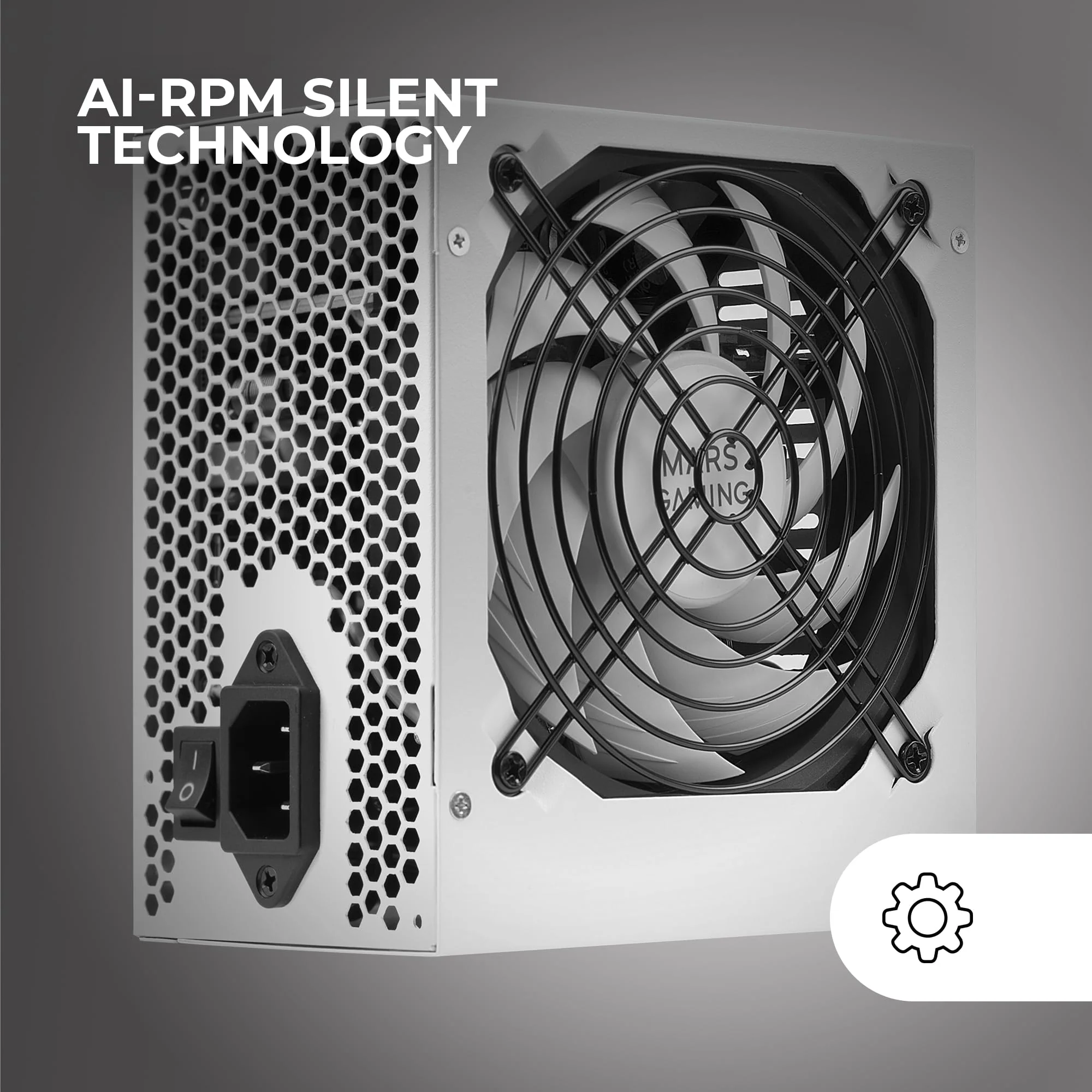MARSGAMING MPIII750, PC ATX 750W Netzteil, 5 Jahre Garantie, 85% Wirkungsgrad, Digital APFC System, 120mm AI-RPM FDB Lüfter, DC-DC und SMD Technologien, Extralange Flachkabel, Weiß - Image 4