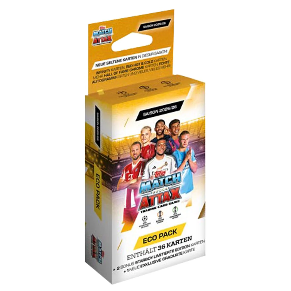 Match Attax CL 2025/26 Trading Cards | 1x ECO Pack Blister | 39 Sammelkarten | Fußball Trading Cards | Limitierte Karten | Neu & OVP