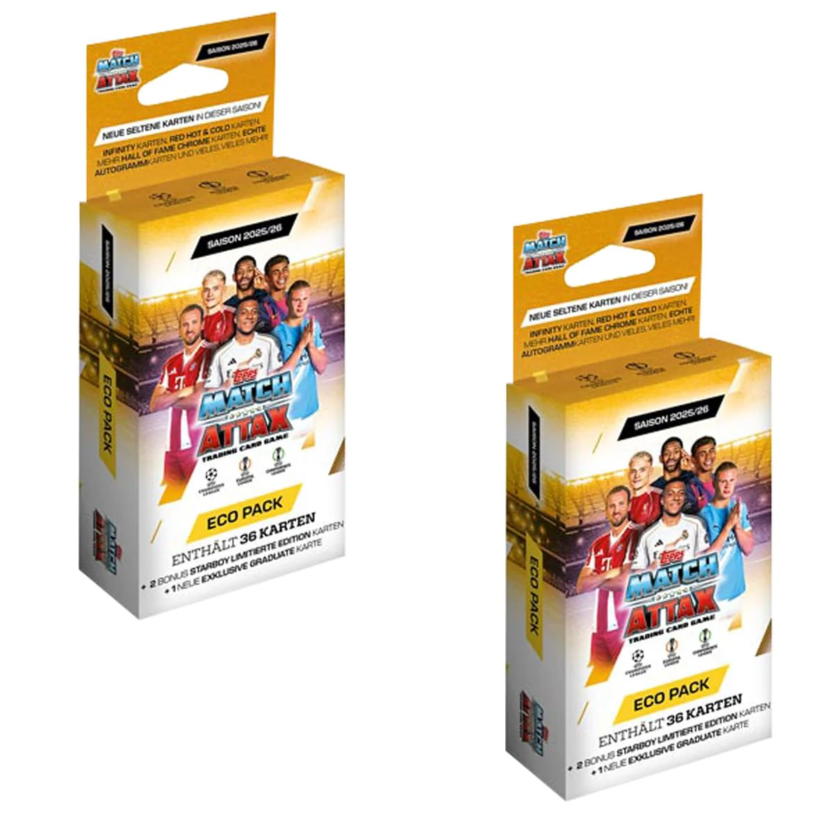 Match Attax CL 2025/26 Trading Cards | 2x ECO Pack Blister | 39 Sammelkarten | Fußball Trading Cards | Limitierte Karten | Neu & OVP
