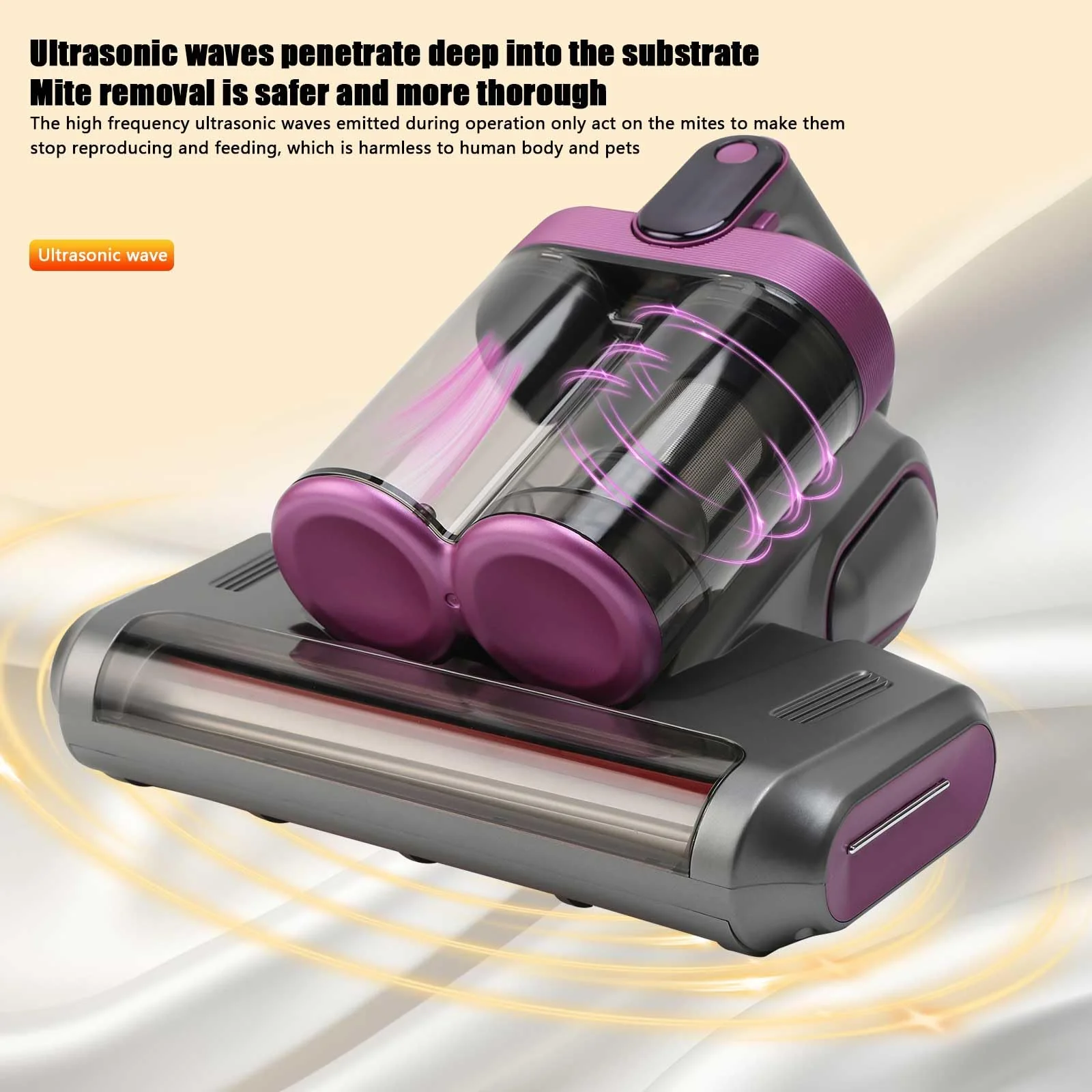Matratzenstauatratzenstaubsauger Bettstaubsauger 13KPa Sauger Doppelsauger Handstaubsauger Anti- Allergen mit UV- C und Ultraschall für Tierhaare Bettlaken Sofa Kissen und mehr - Image 3