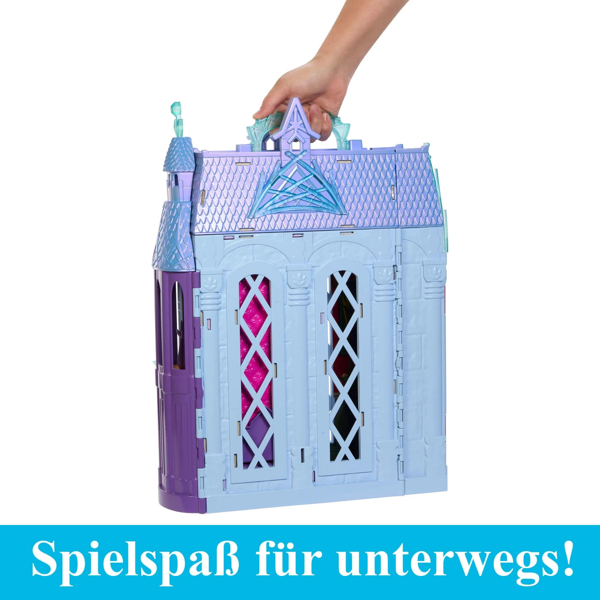Mattel Disney Die Eiskönigin - Puppenhaus des Schlosses in Arendelle (60 cm+) mit Elsa-Puppe, 4 Spielbereichen und 15 Möbel- und Zubehörteilen aus dem Disney-Film Die Eiskönigin II, HLW61 - Image 3