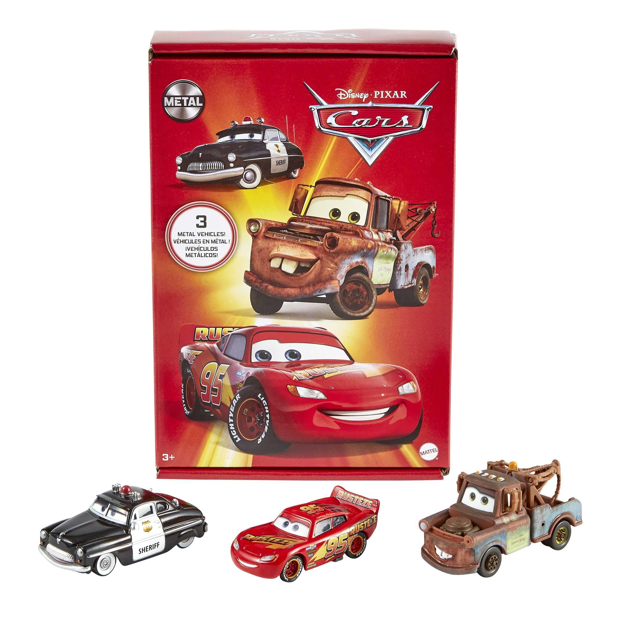Mattel Disney Pixar Cars - Disney Pixar Fahrzeuge Radiator Springs 3er-Packung, beliebte Die-Cast-Fahrzeuge, Spielzeug ab 3 Jahren HBW14