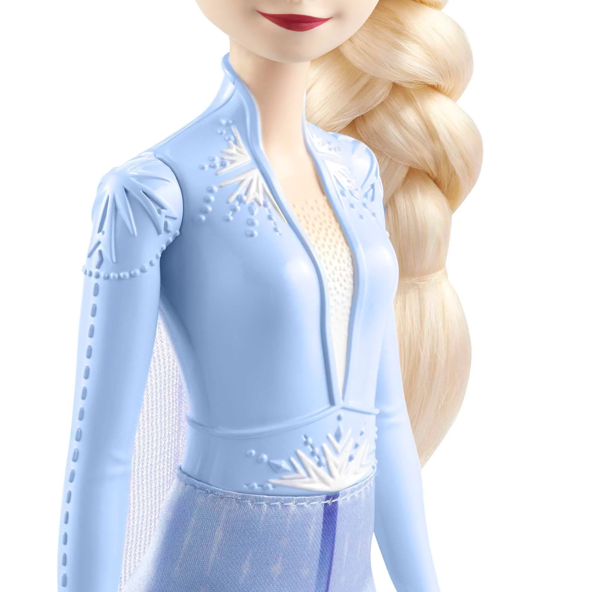 Mattel Disney Prinzessin Elsa Puppe, Die Eiskönigin Puppe im Reiseoutfit, kämmbare blonde Haare, beweglich, ausziehbarer Rock und Stiefel, Disney Geschenke, Spielzeug ab 3 Jahre, HLW48 - Image 4