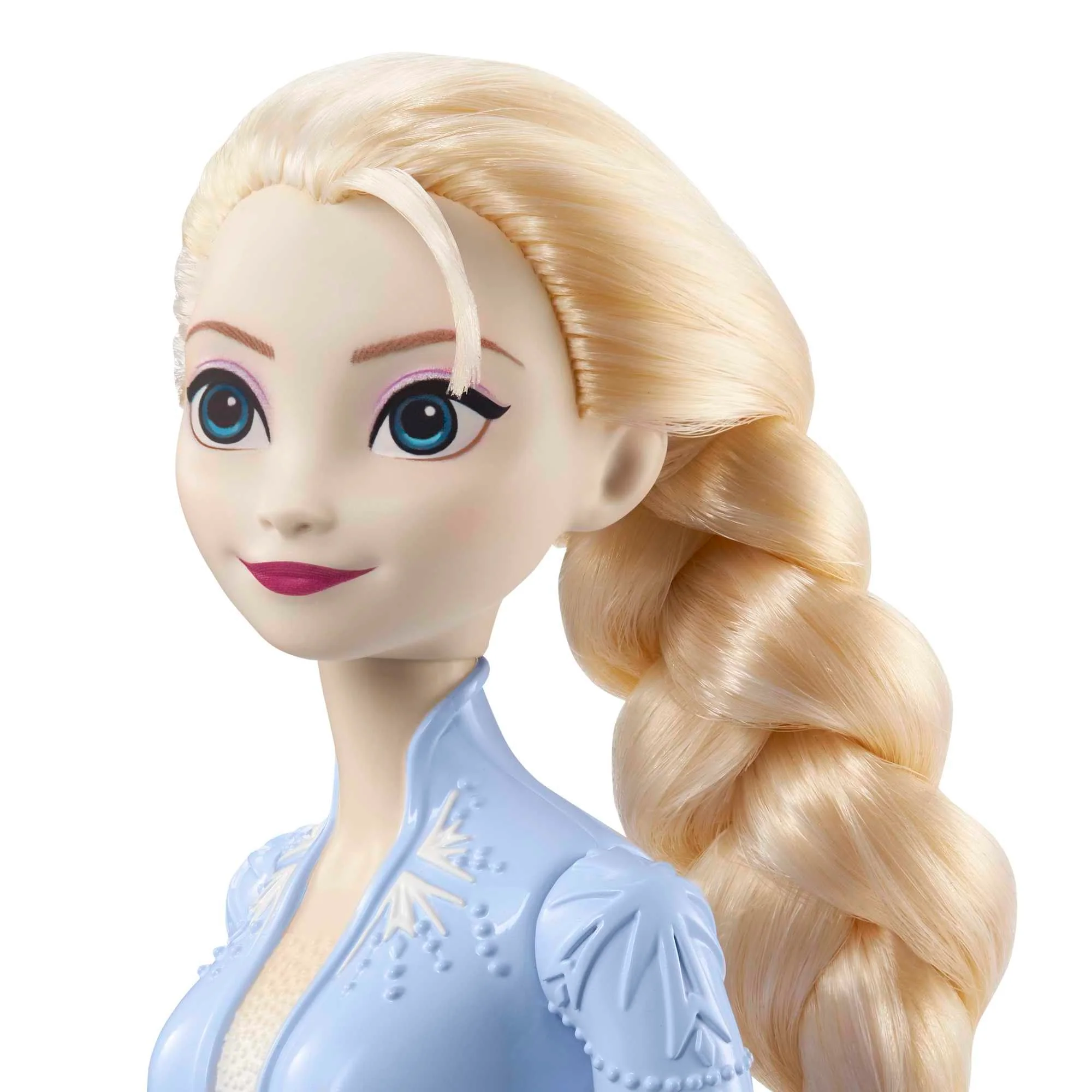 Mattel Disney Prinzessin Elsa Puppe, Die Eiskönigin Puppe im Reiseoutfit, kämmbare blonde Haare, beweglich, ausziehbarer Rock und Stiefel, Disney Geschenke, Spielzeug ab 3 Jahre, HLW48 - Image 5