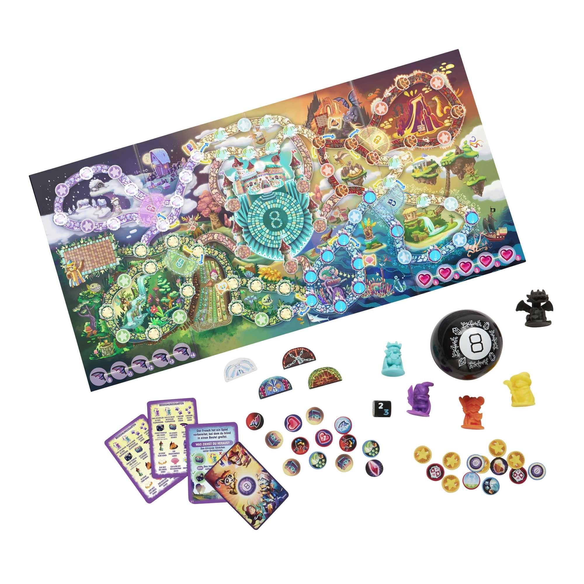Mattel Games Magic 8 Ball Magische Begegnungen, Kooperatives Brettspiel, Deutsche Version, Entdeckung von magischen Gegenständen, für 24 Spieler, Gesellschaftsspiele ab 7 Jahre, HPJ69, ‎Mehrfarbig - Image 2
