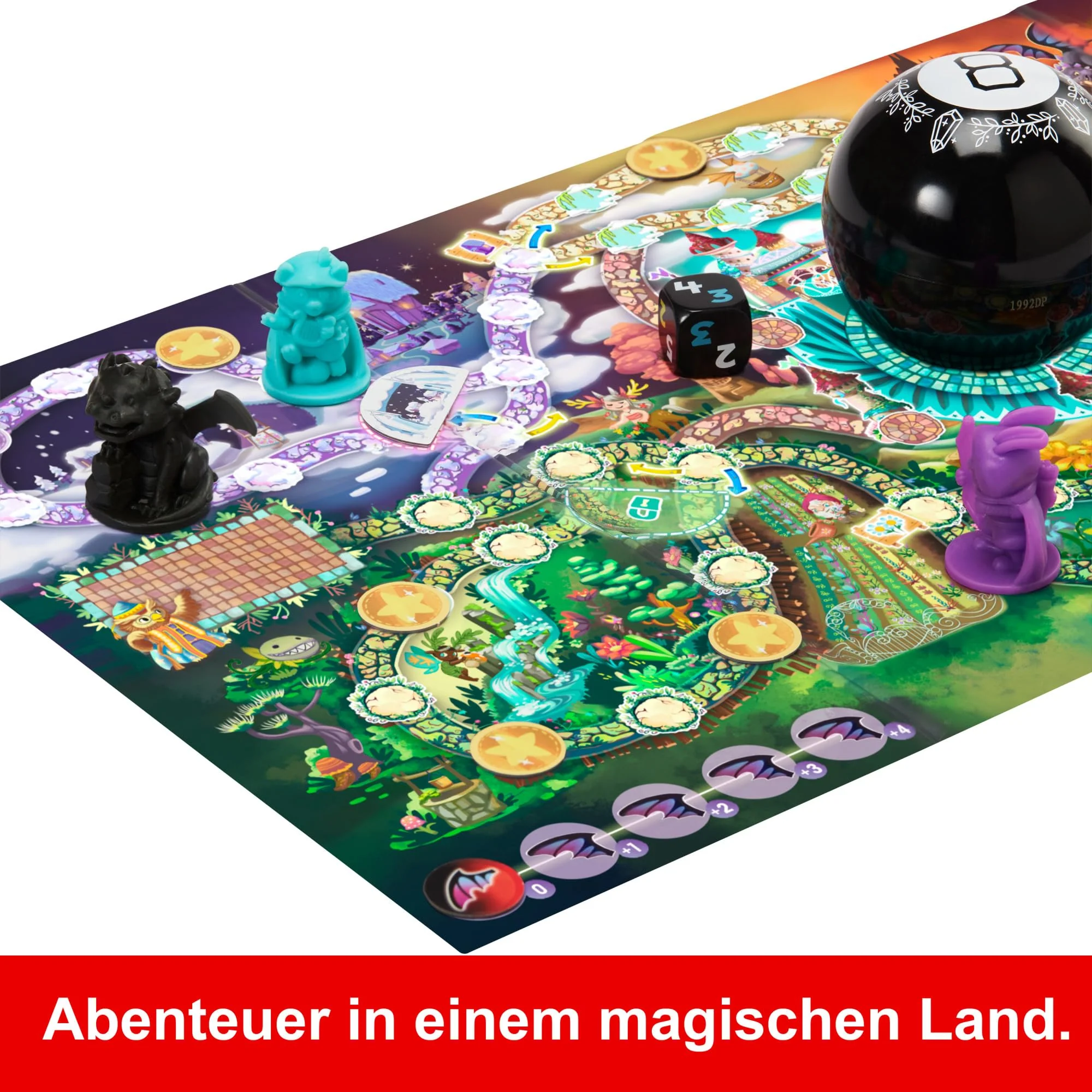 Mattel Games Magic 8 Ball Magische Begegnungen, Kooperatives Brettspiel, Deutsche Version, Entdeckung von magischen Gegenständen, für 24 Spieler, Gesellschaftsspiele ab 7 Jahre, HPJ69, ‎Mehrfarbig - Image 4
