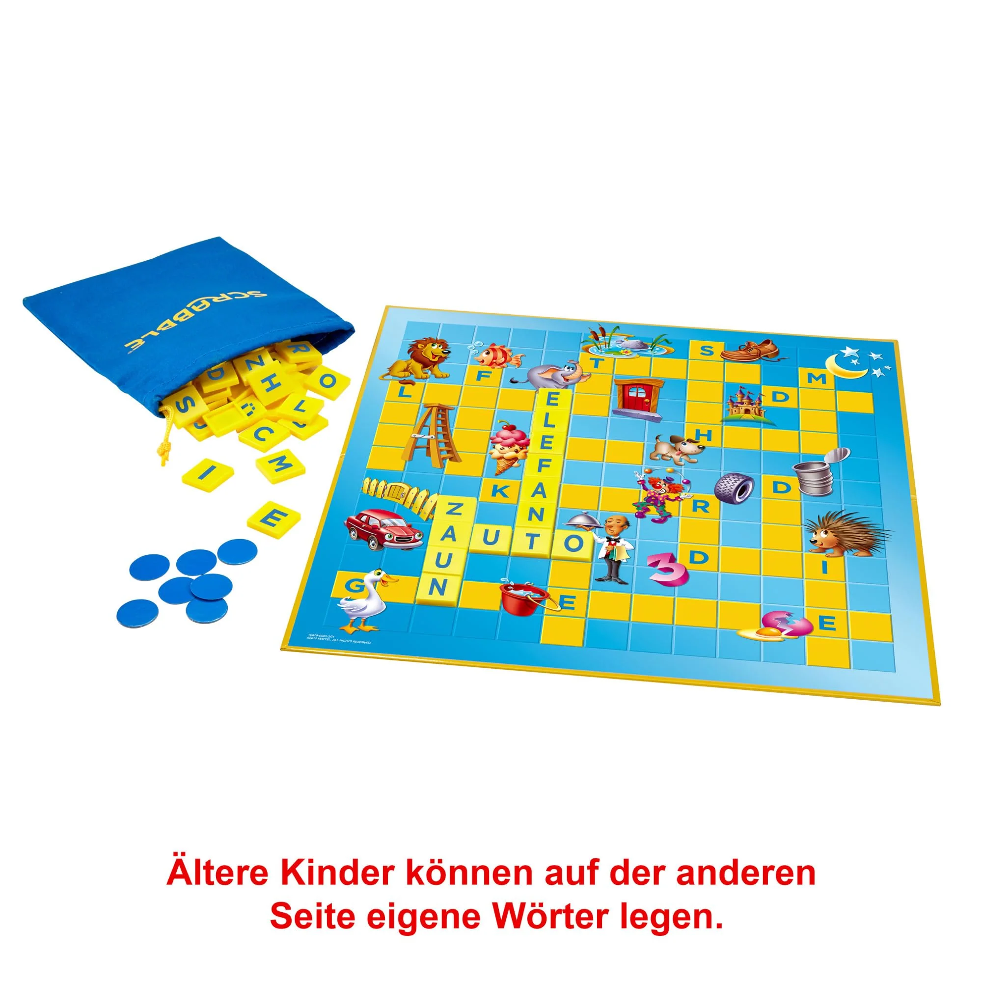 Mattel Games Scrabble Junior Wörterspiel und Kinderspiel, Kinderspiele Brettspiele geeignet für 2 - 4 Kinder ab 6 Jahren, Design kann variieren, Deutsche Version, Y9670 - Image 4